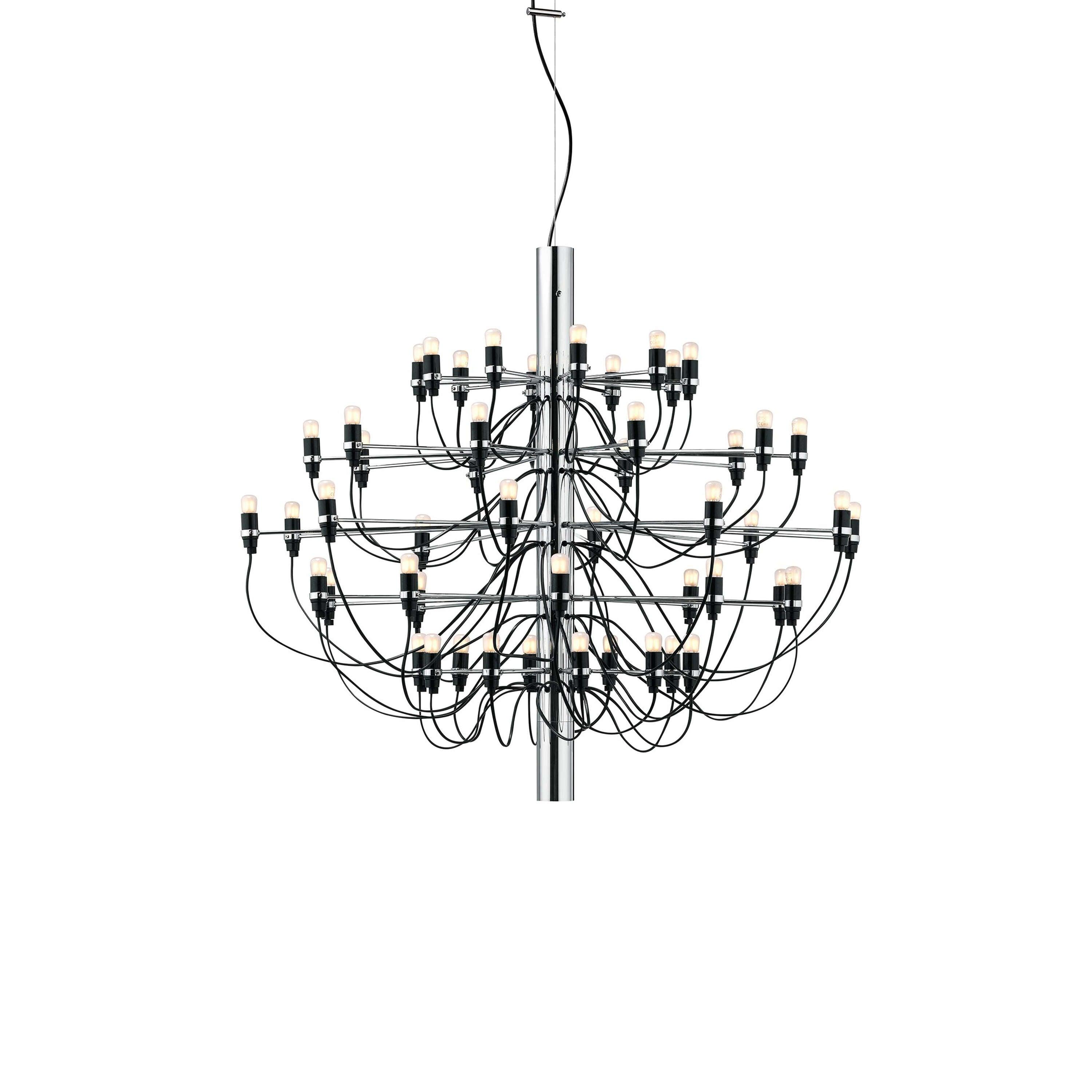 Żyrandol 2097 chromowany Flos L mleczny Eye on Design