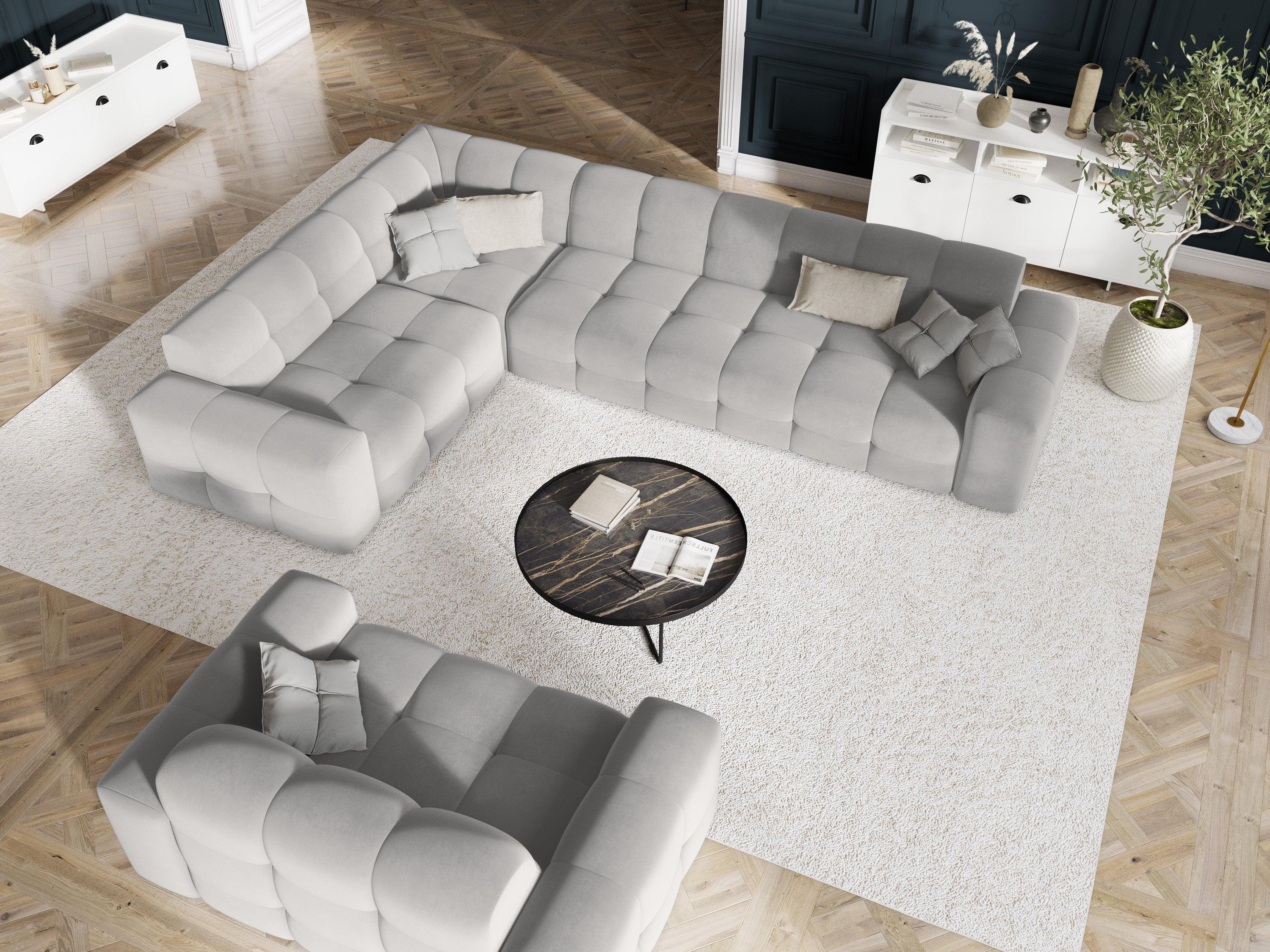 Sofa aksamitna 2-osobowa KENDAL jasnoszary Micadoni Eye on Design