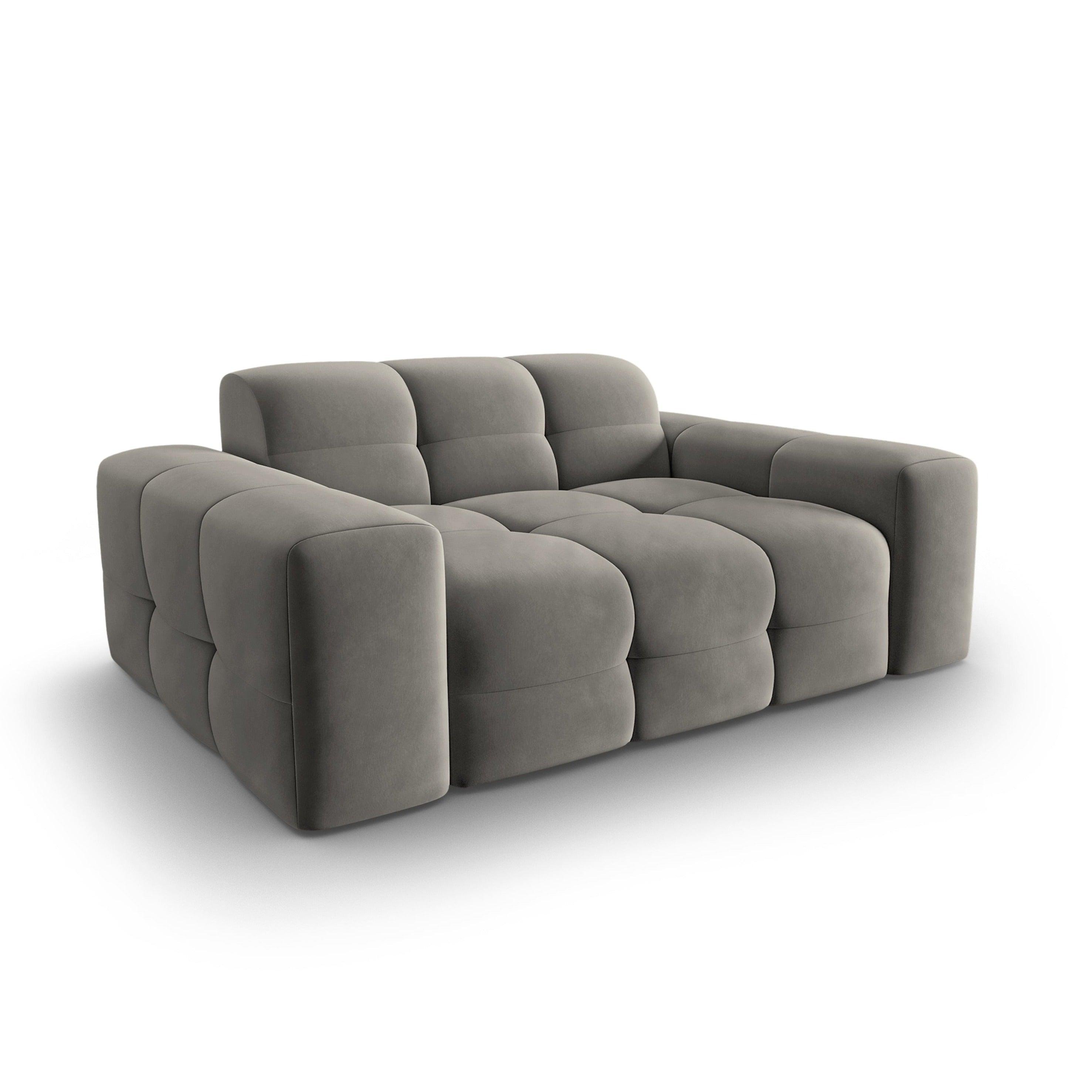 Sofa aksamitna 2-osobowa KENDAL szary Micadoni Eye on Design
