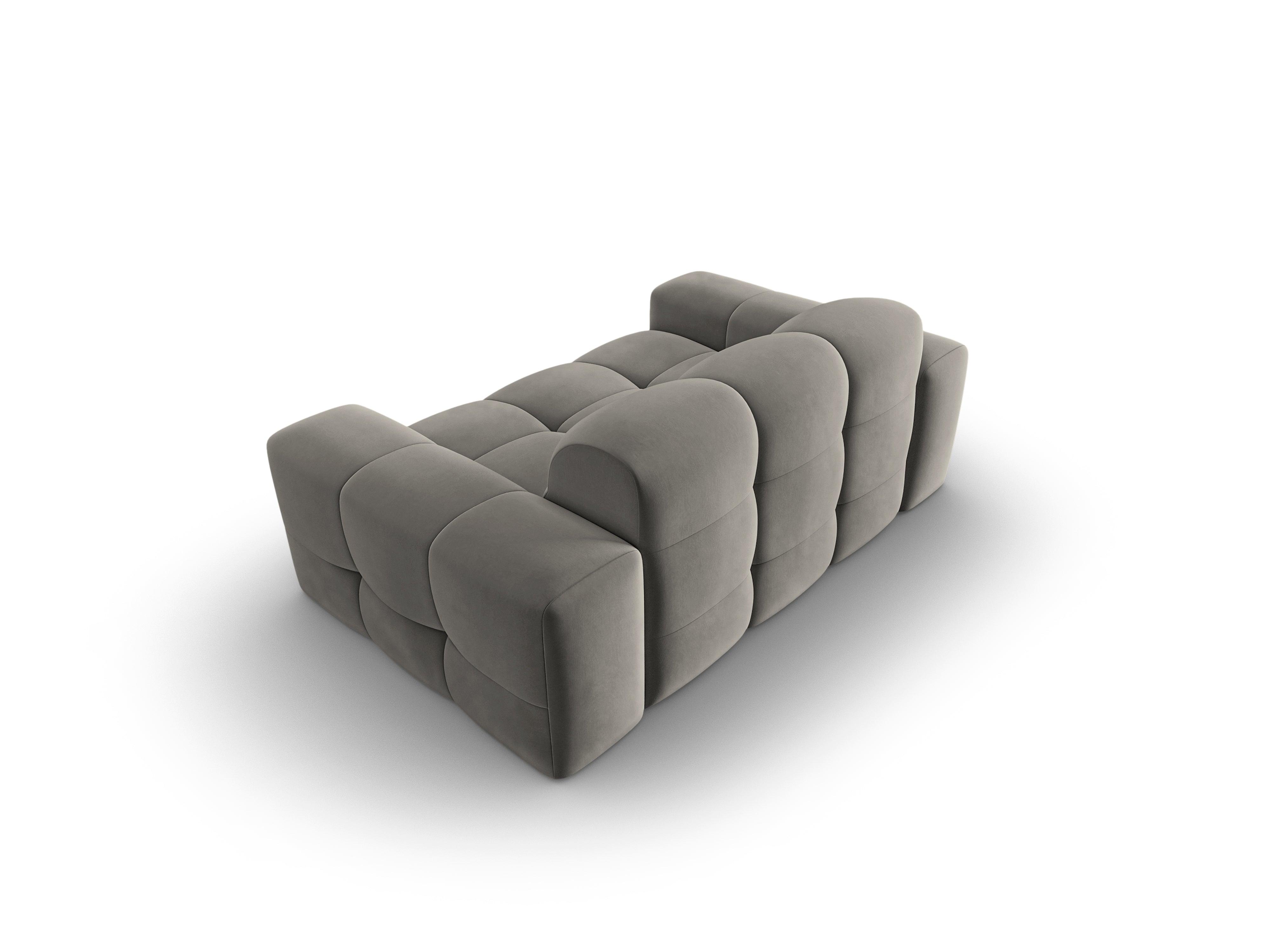 Sofa aksamitna 2-osobowa KENDAL szary Micadoni Eye on Design