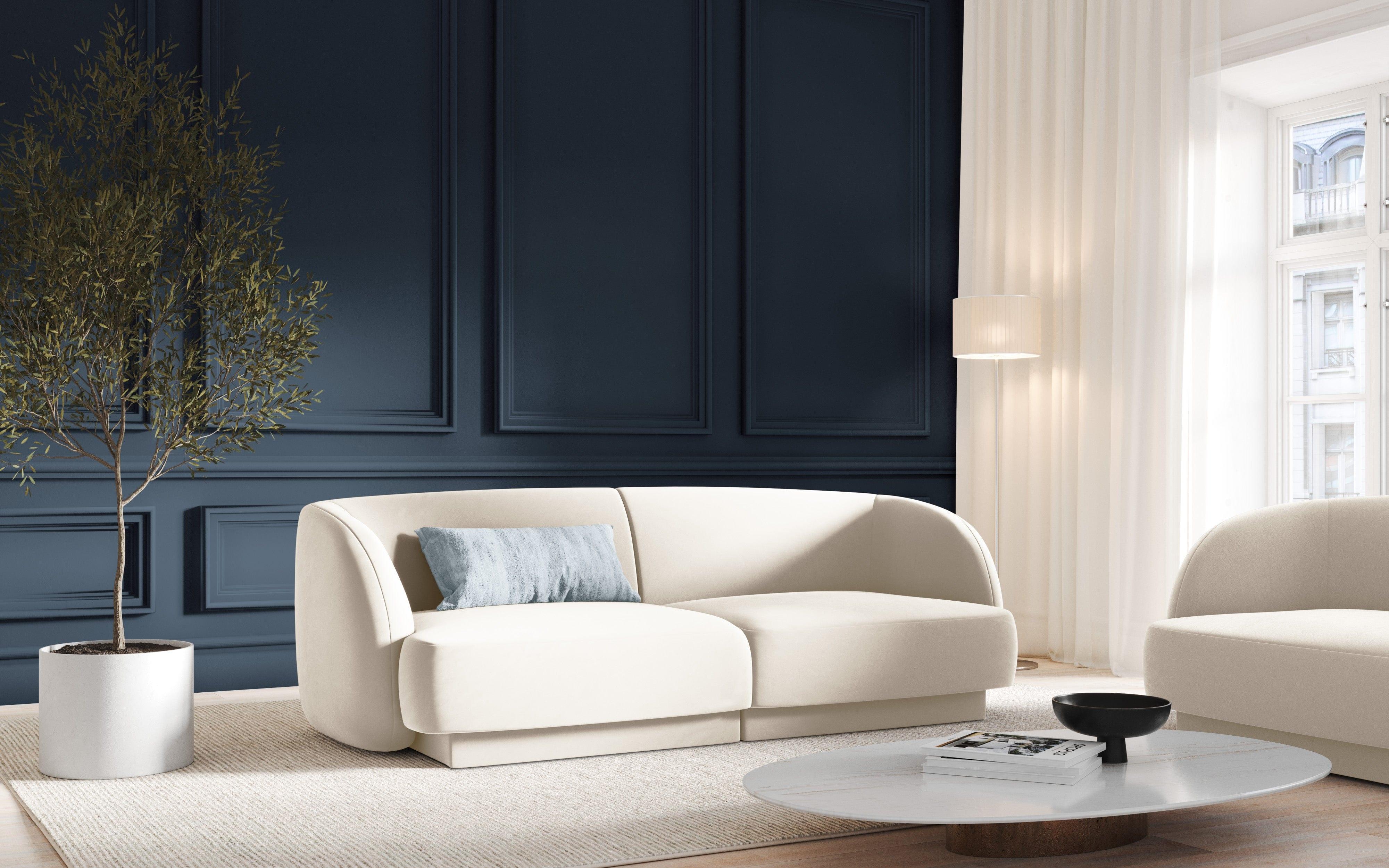 Sofa aksamitna 2-osobowa MILEY beżowy Micadoni Eye on Design