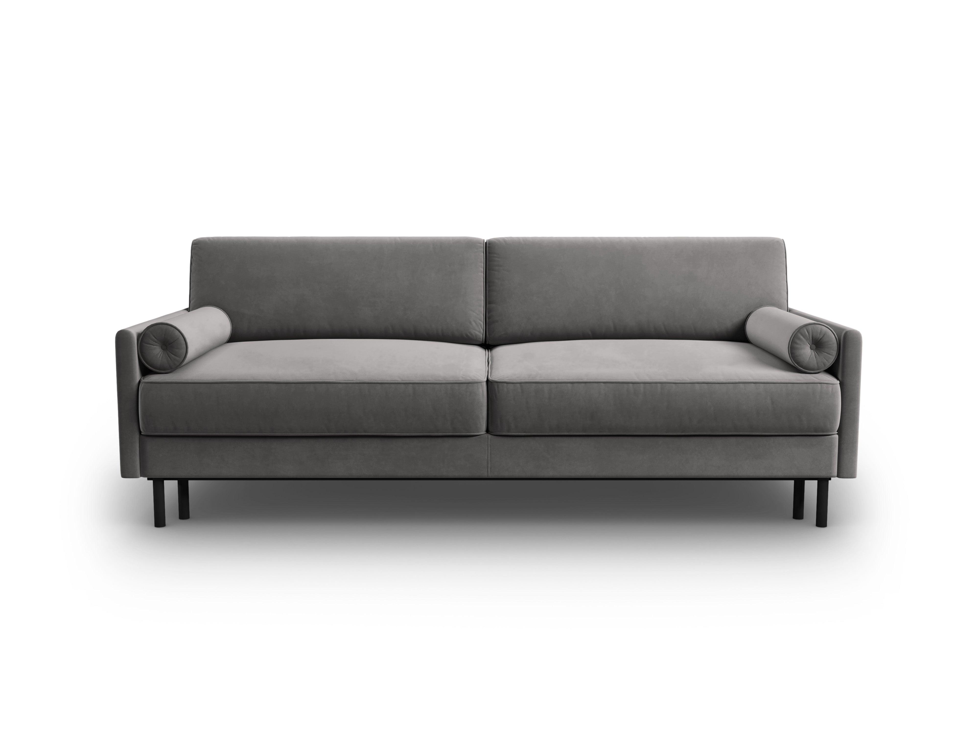 Sofa aksamitna z funkcją spania SCOTT jasnoszary Micadoni Eye on Design