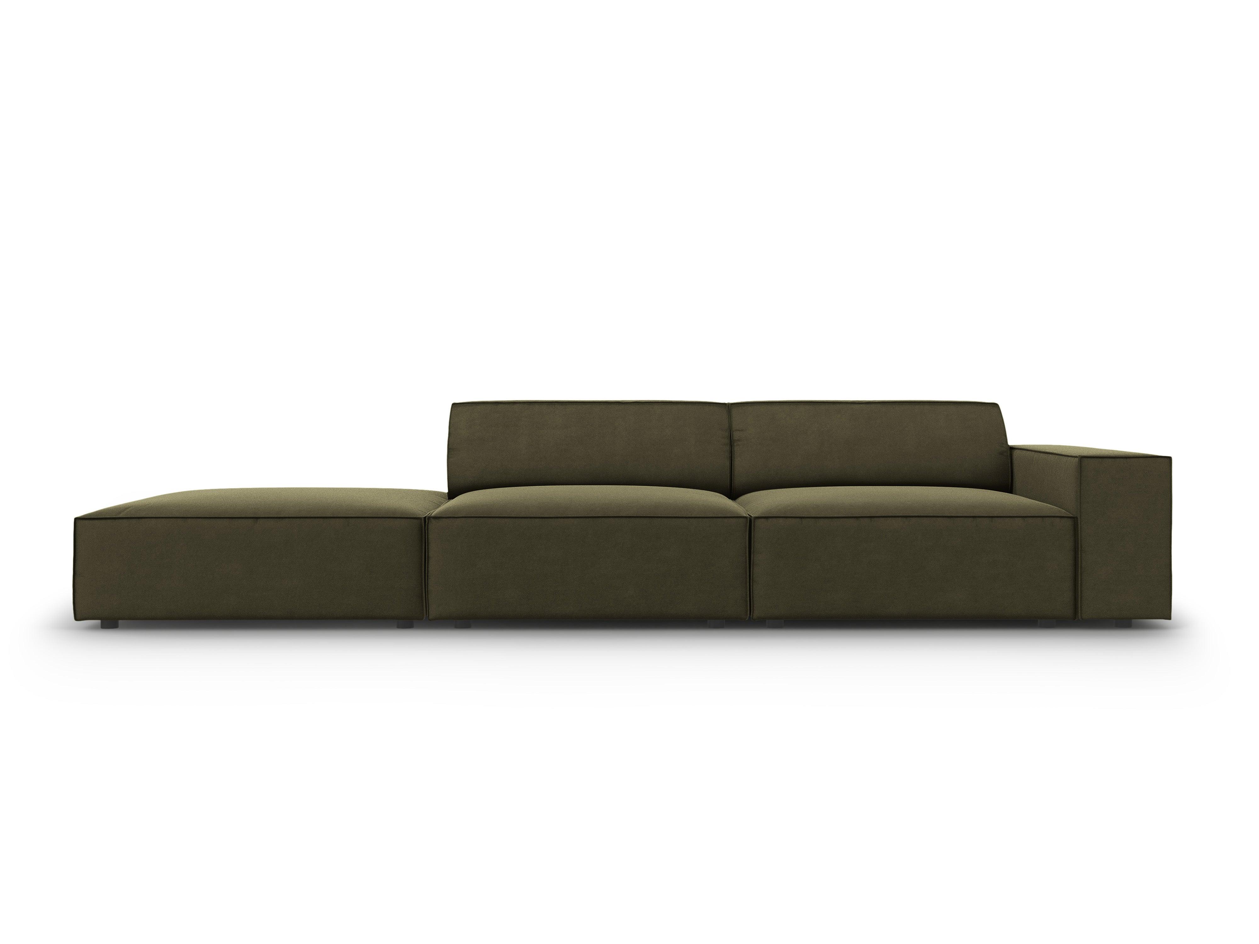 Sofa aksamitna lewostronna 3-osobowa JODIE zielony Micadoni Eye on Design