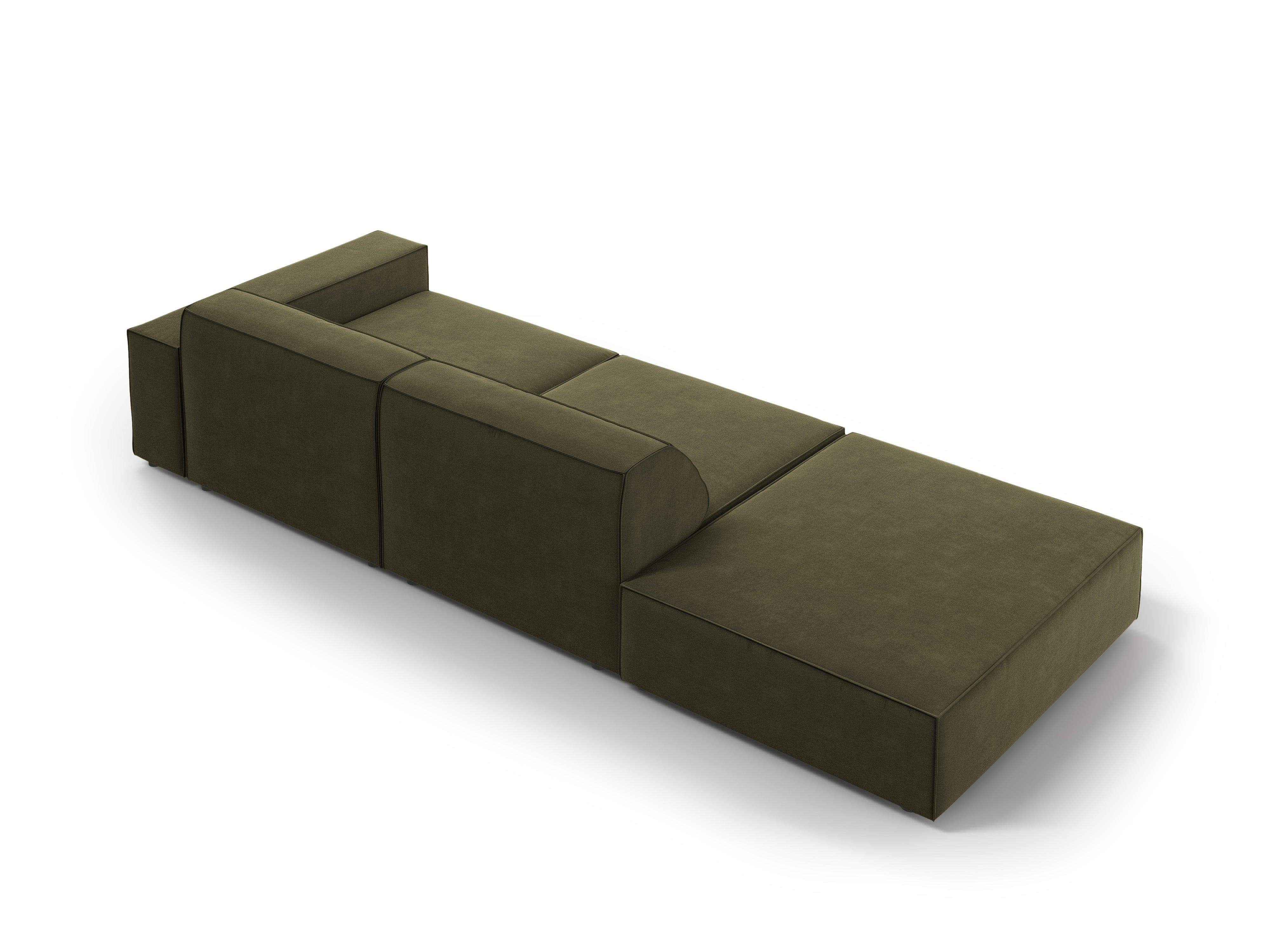 Sofa aksamitna lewostronna 3-osobowa JODIE zielony Micadoni Eye on Design