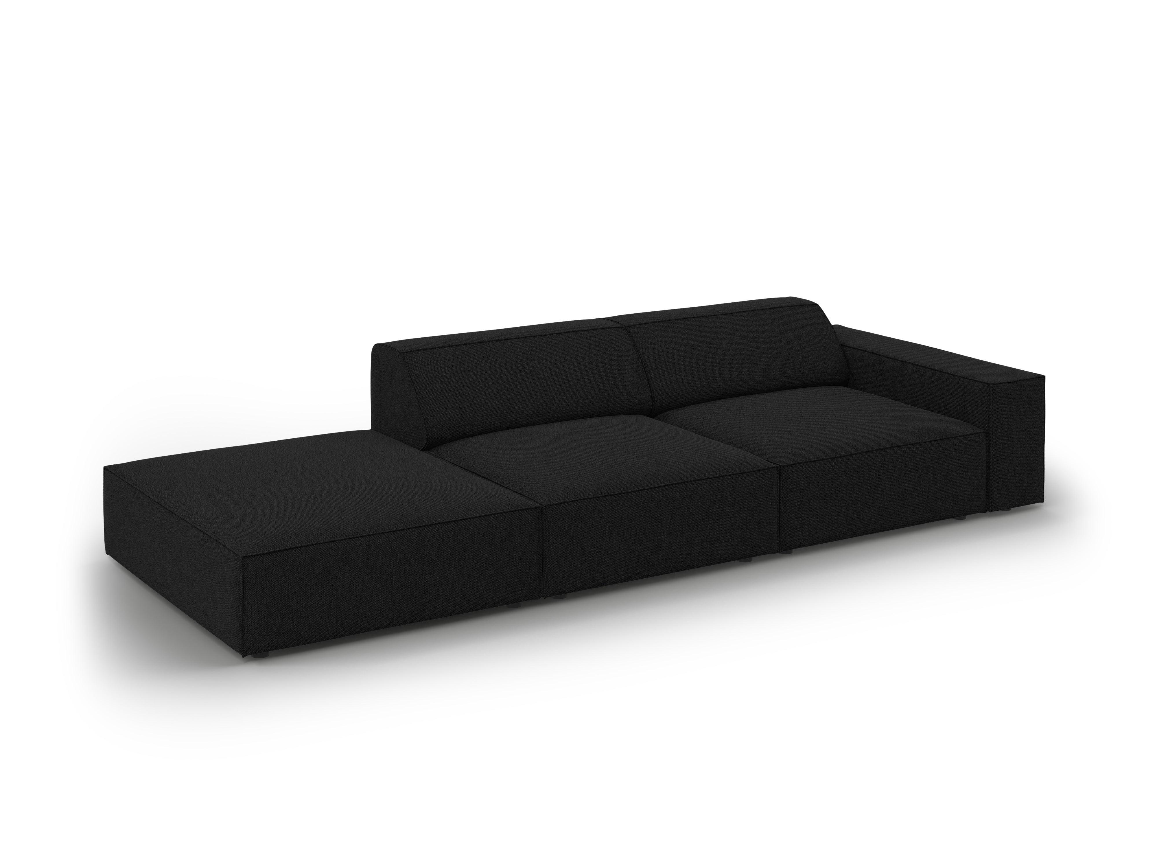 Sofa lewostronna 3-osobowa JODIE czarny Micadoni Eye on Design