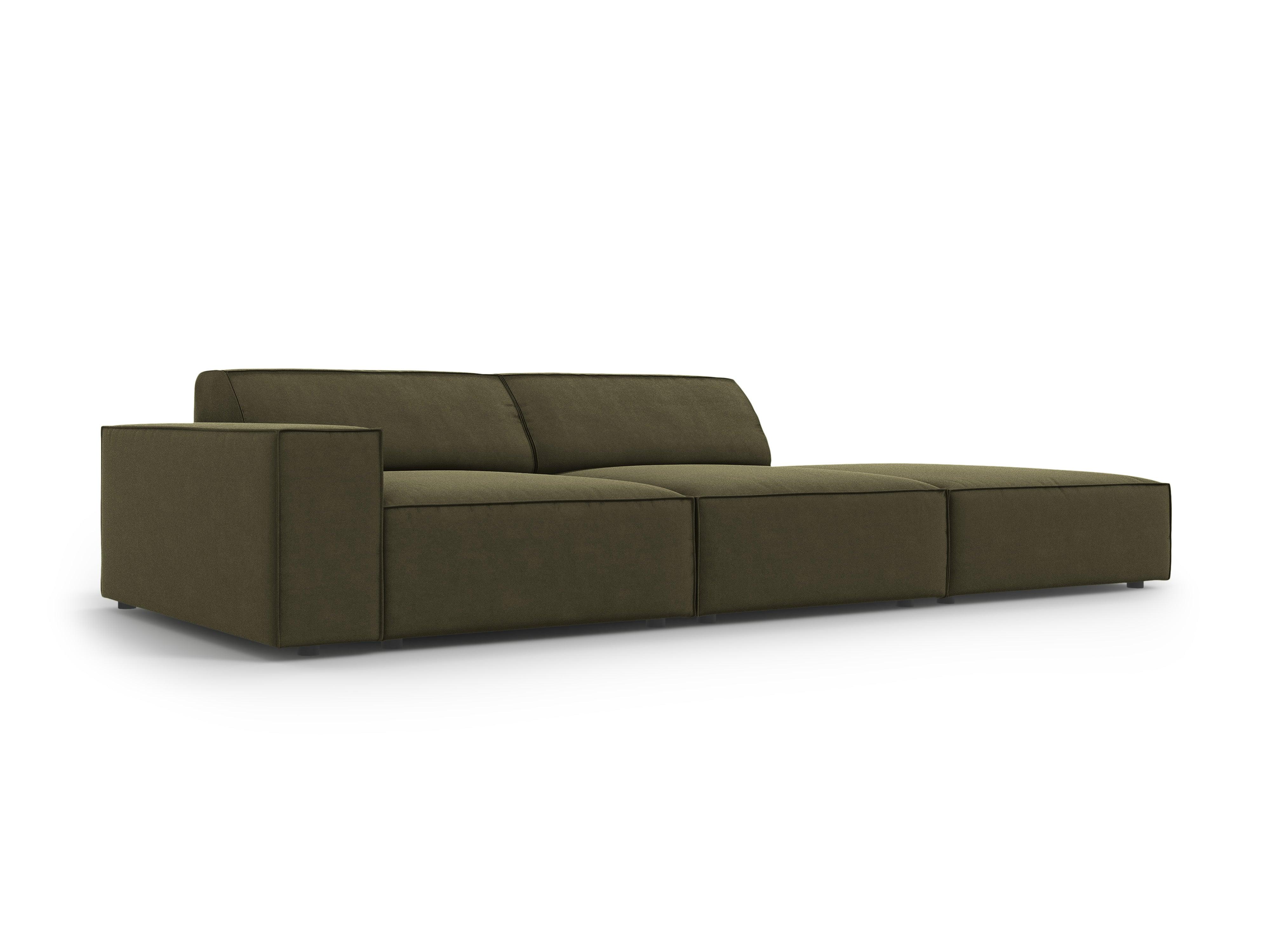 Sofa aksamitna prawostronna 3-osobowa JODIE zielony Micadoni Eye on Design