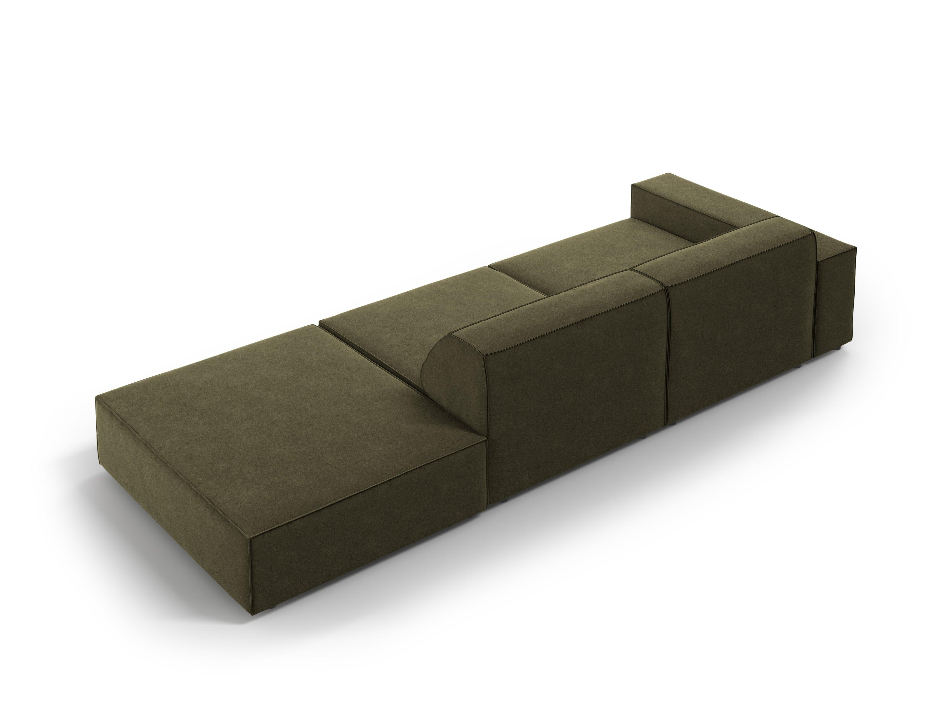 Sofa aksamitna prawostronna 3-osobowa JODIE zielony Micadoni Eye on Design