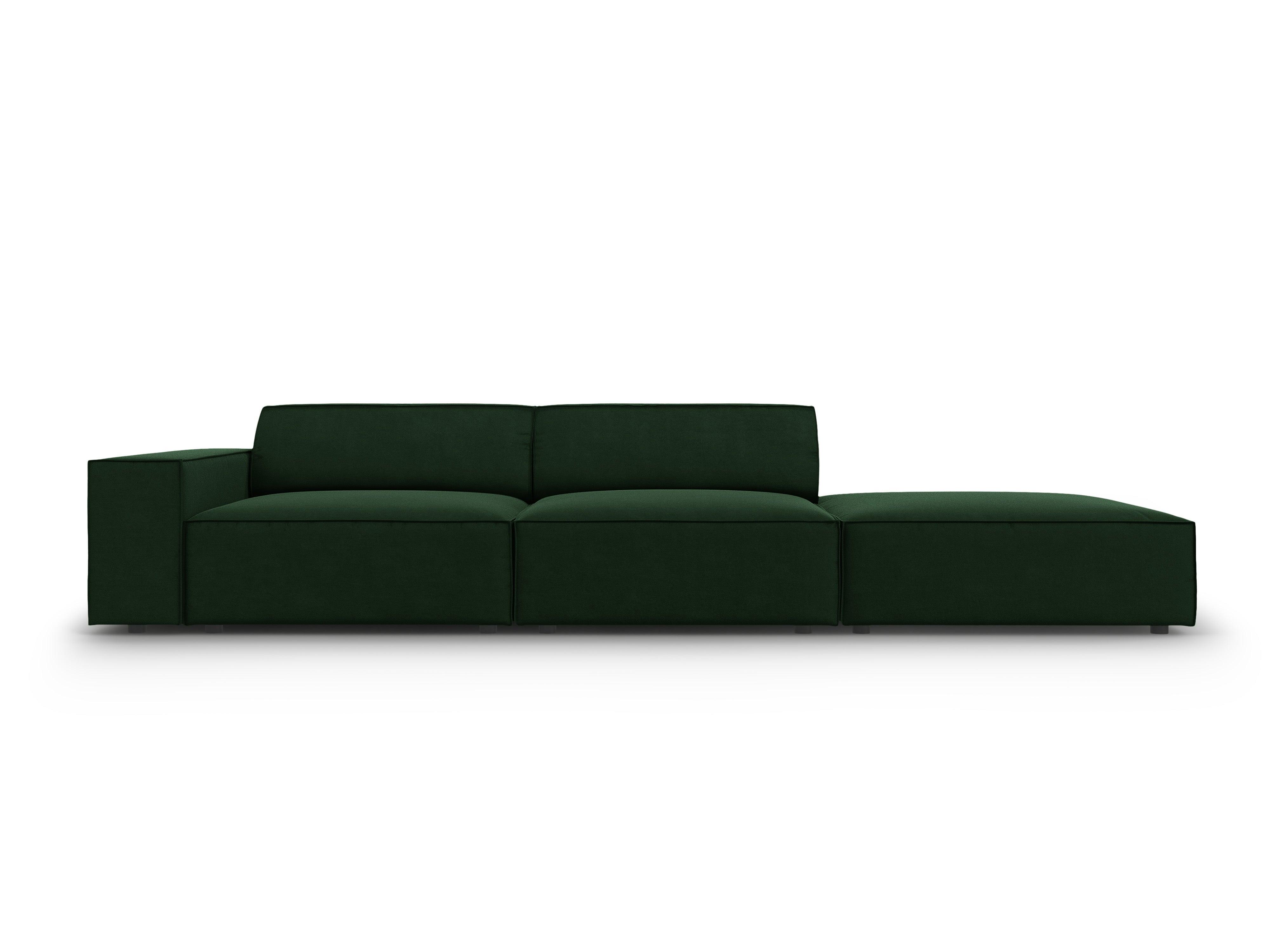 Sofa aksamitna prawostronna 3-osobowa JODIE butelkowa zieleń Micadoni Eye on Design