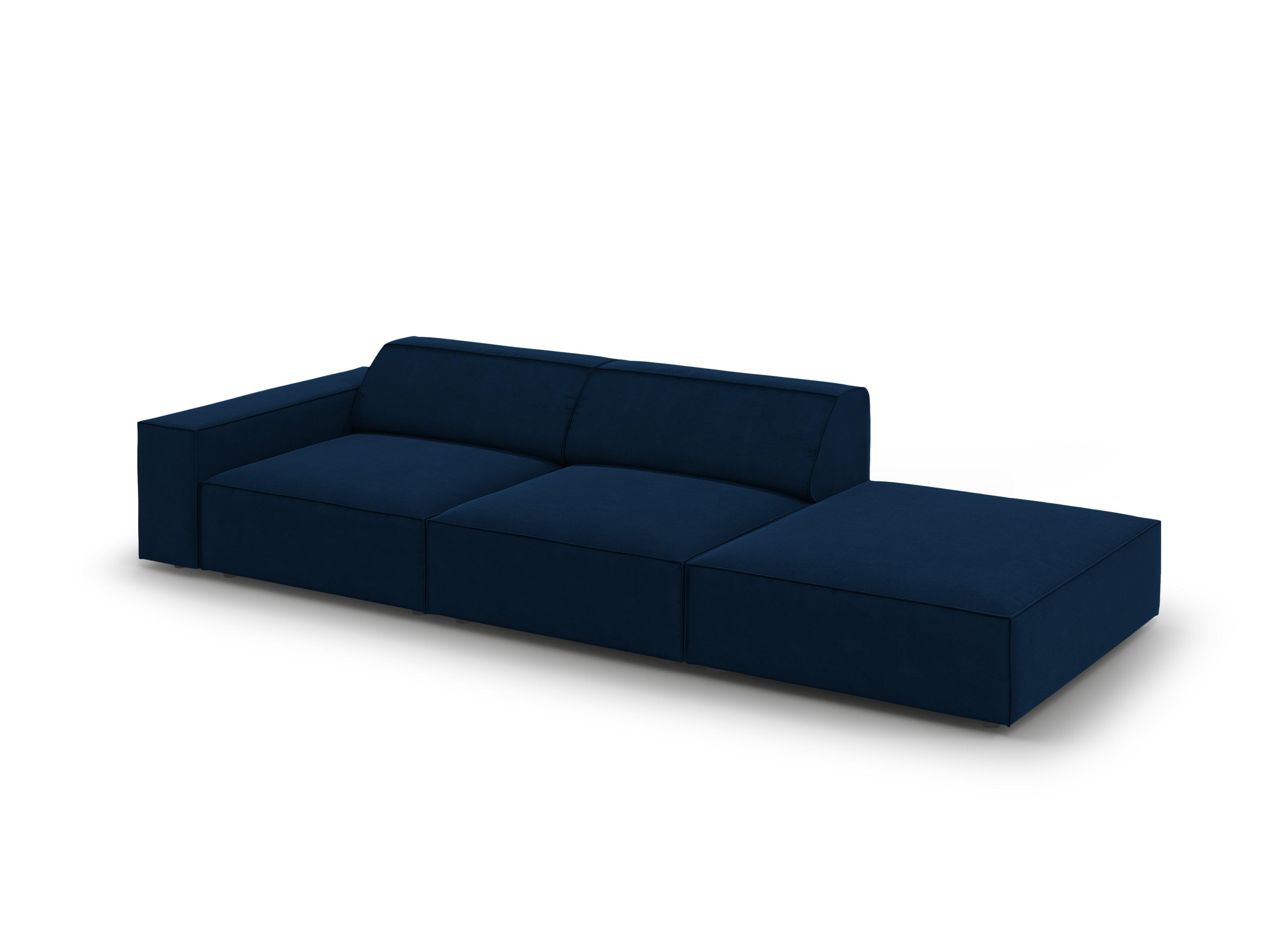 Sofa aksamitna prawostronna 3-osobowa JODIE granat królewski Micadoni Eye on Design