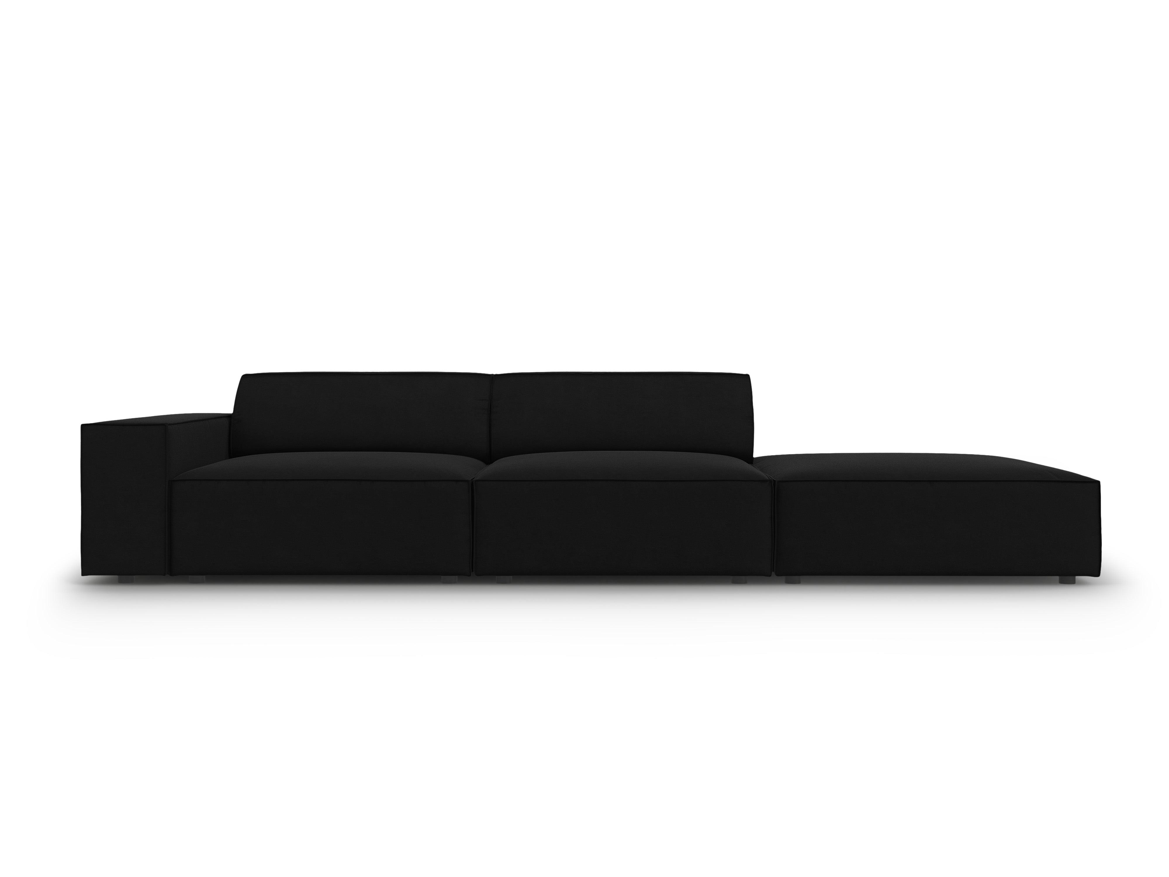 Sofa aksamitna prawostronna 3-osobowa JODIE czarny Micadoni Eye on Design