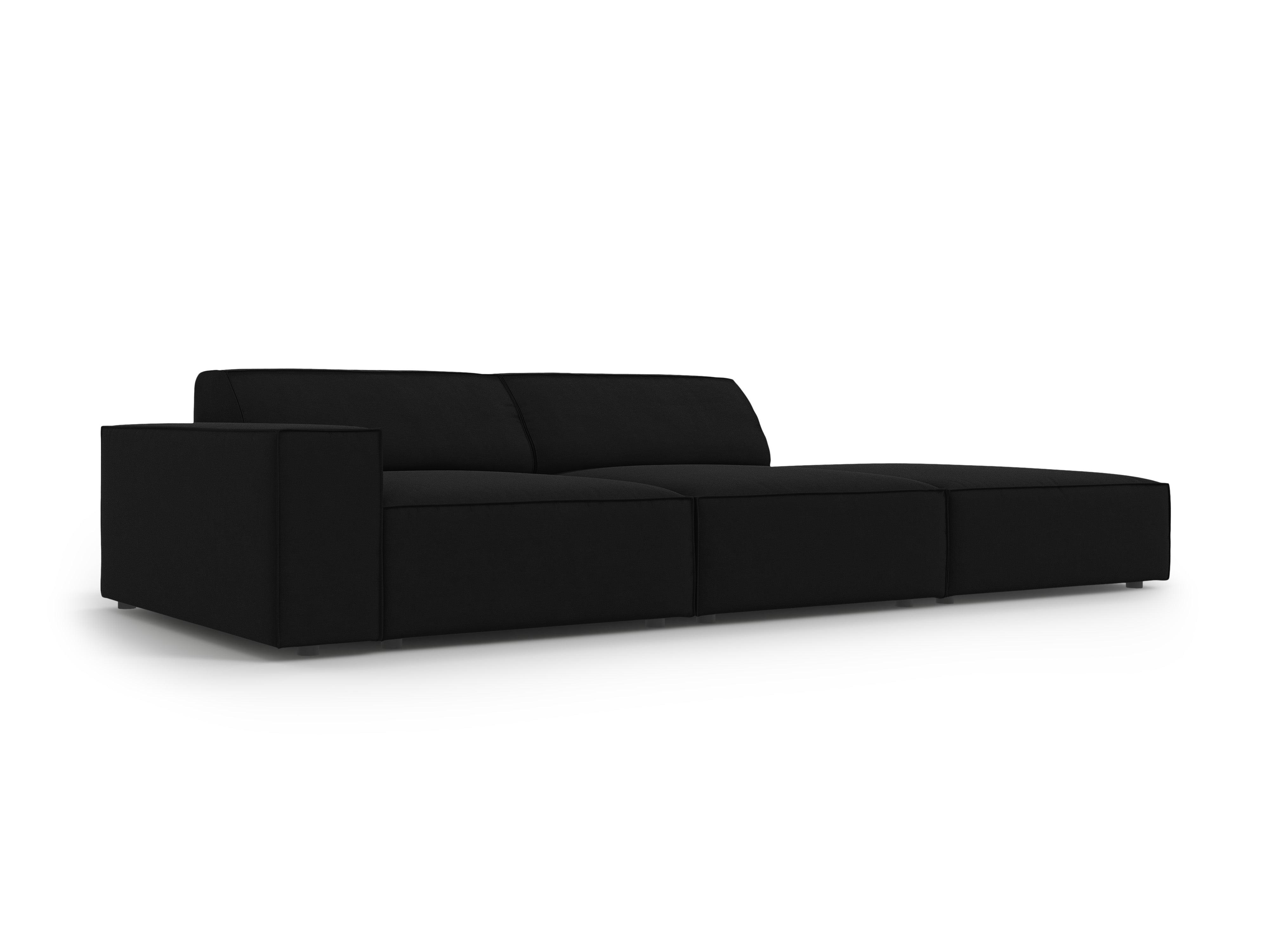 Sofa aksamitna prawostronna 3-osobowa JODIE czarny Micadoni Eye on Design