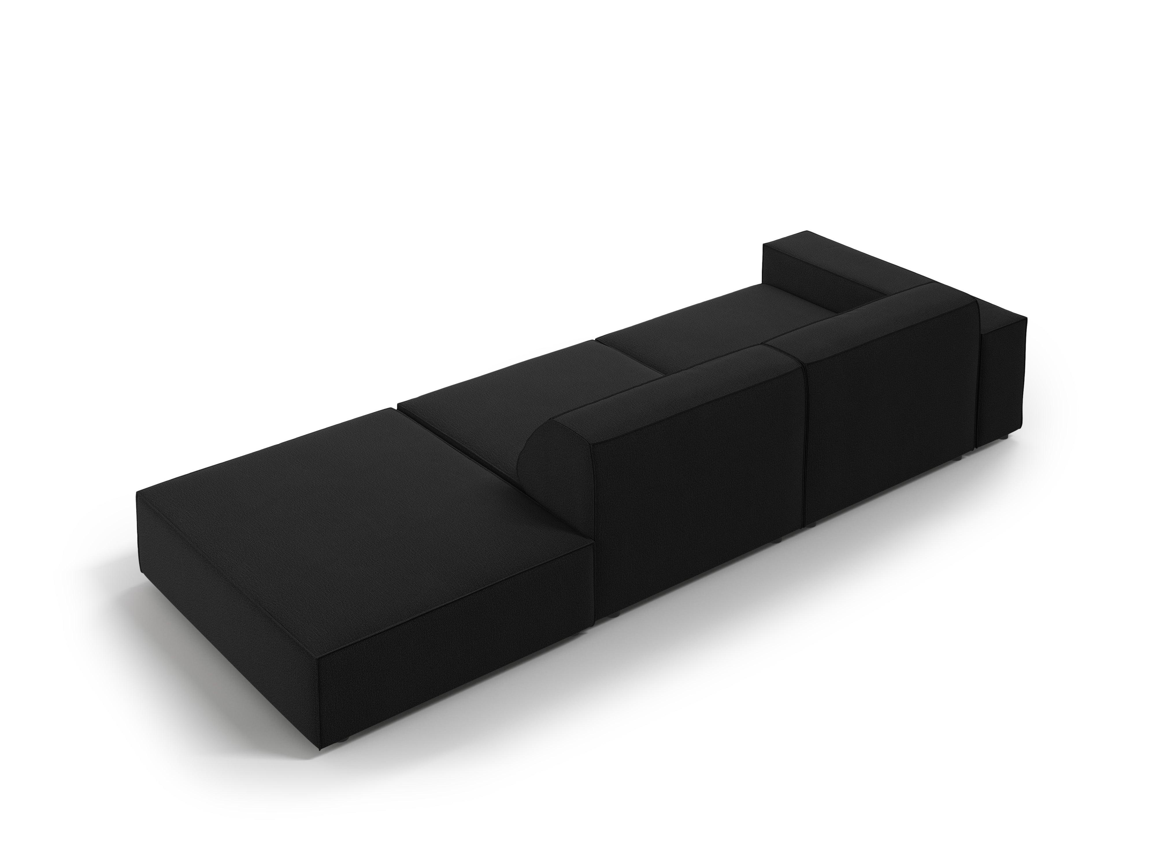 Sofa prawostronna 3-osobowa JODIE czarny Micadoni Eye on Design