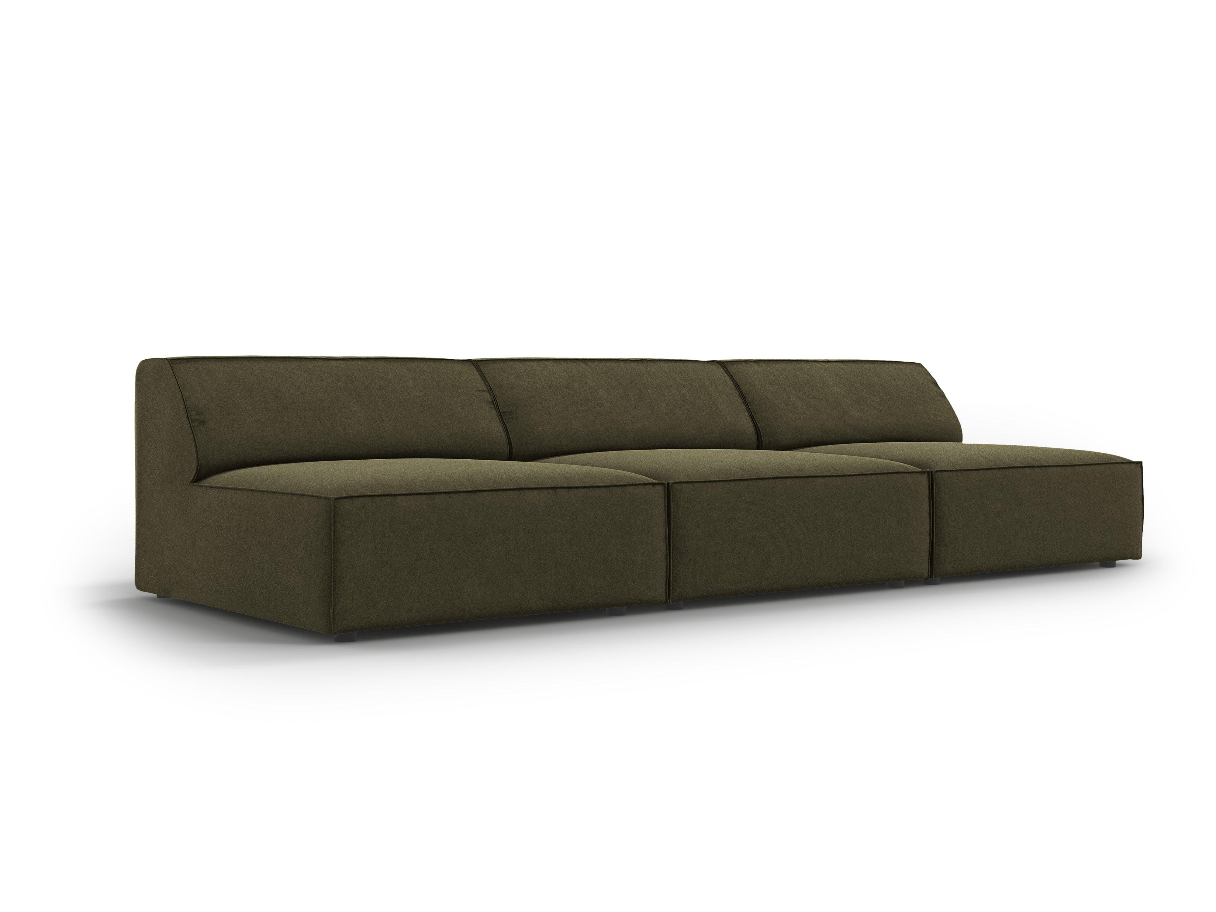 Sofa aksamitna 3-osobowa otwarta JODIE zielony Micadoni Eye on Design