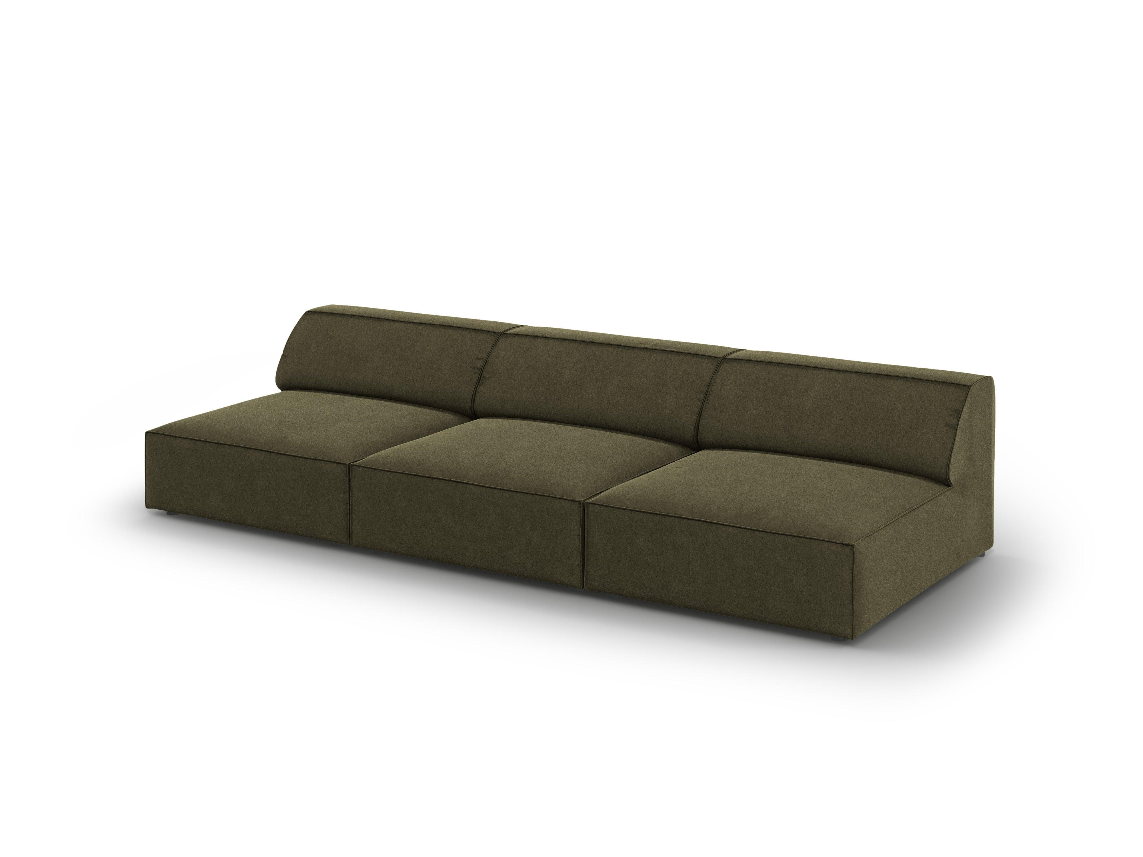 Sofa aksamitna 3-osobowa otwarta JODIE zielony Micadoni Eye on Design