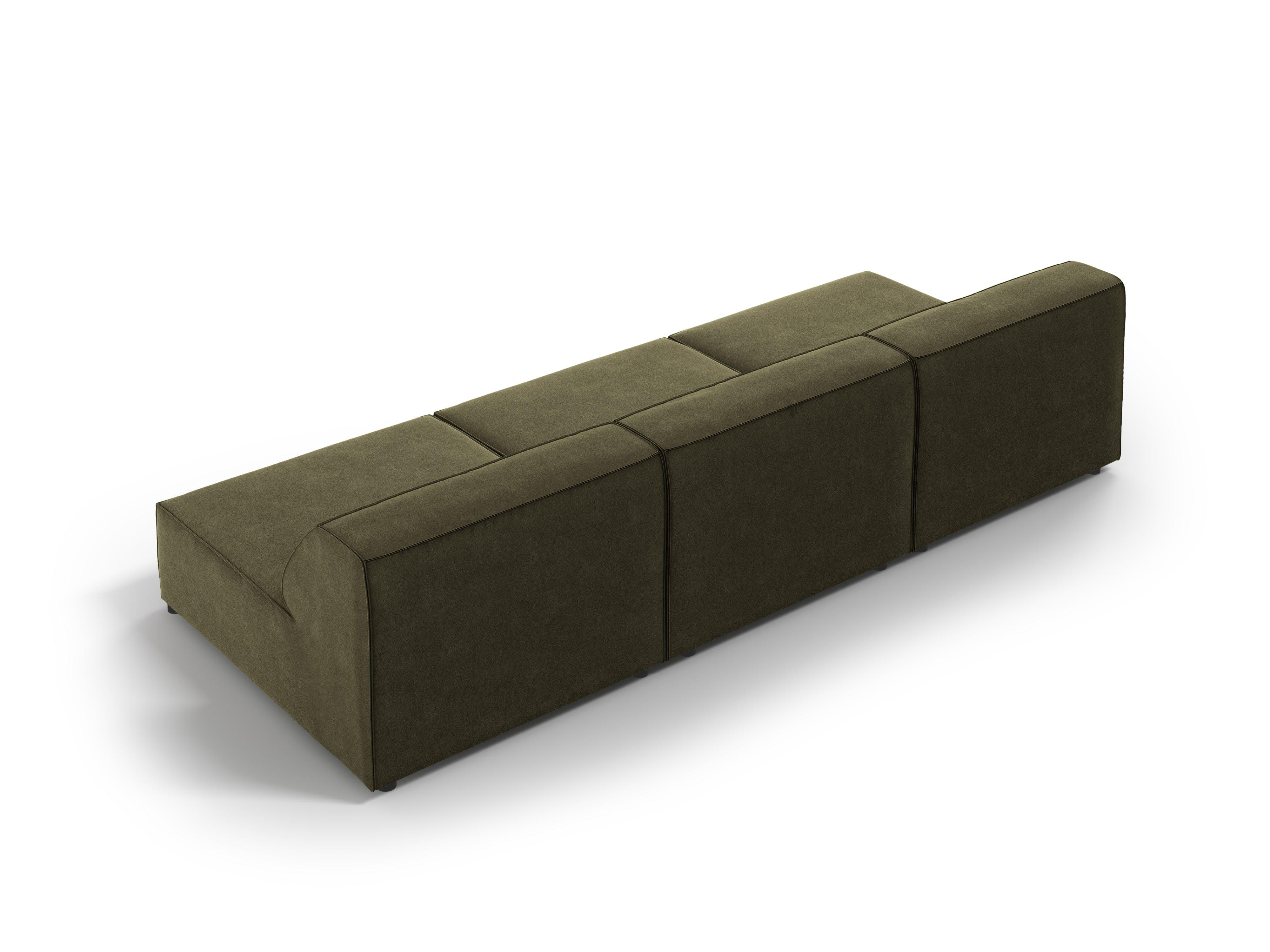 Sofa aksamitna 3-osobowa otwarta JODIE zielony Micadoni Eye on Design