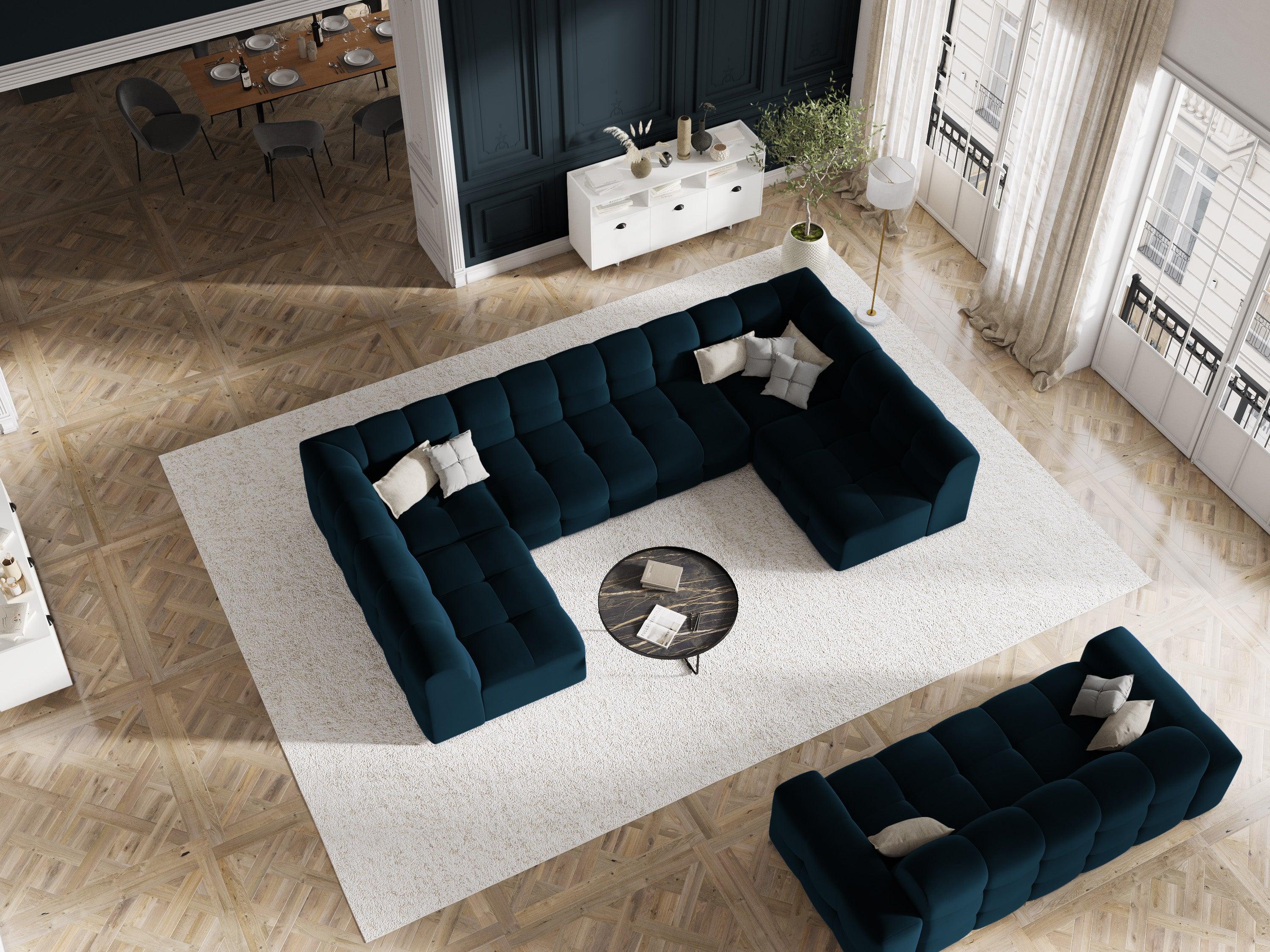 Sofa aksamitna 3-osobowa KENDAL granatowy Micadoni Eye on Design
