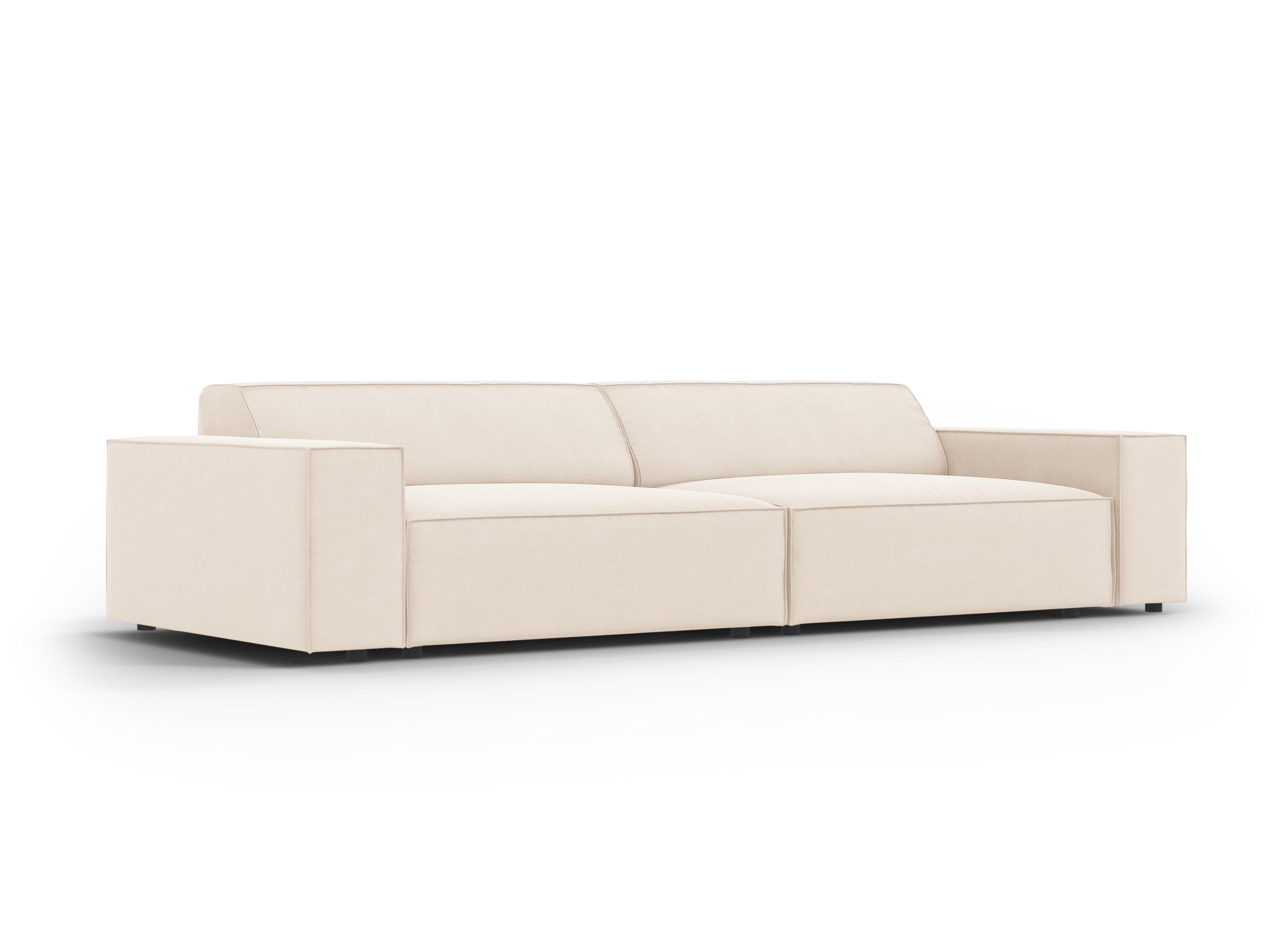 Sofa aksamitna 3-osobowa JODIE jasnobeżowy Micadoni Eye on Design