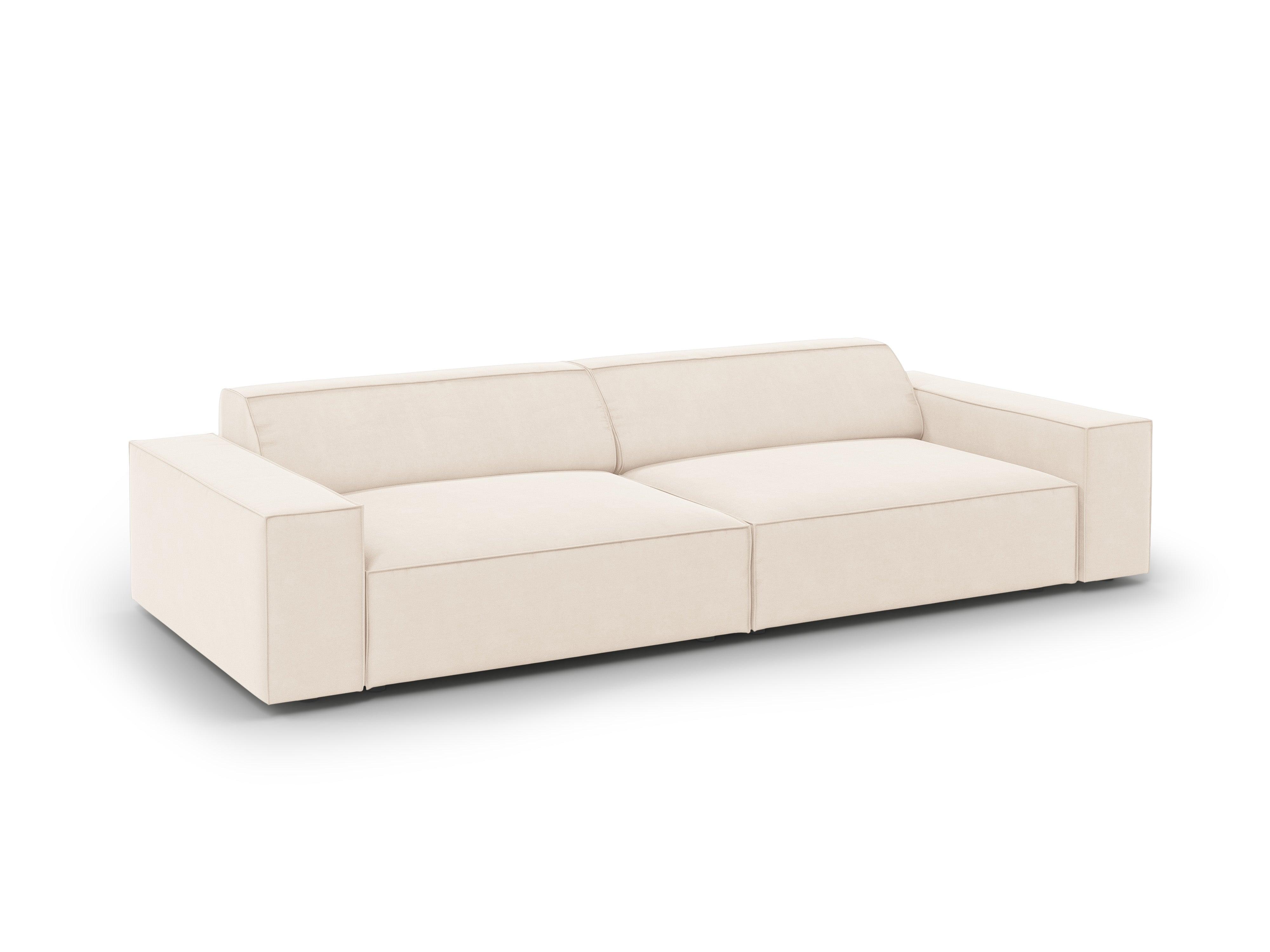 Sofa aksamitna 3-osobowa JODIE jasnobeżowy Micadoni Eye on Design