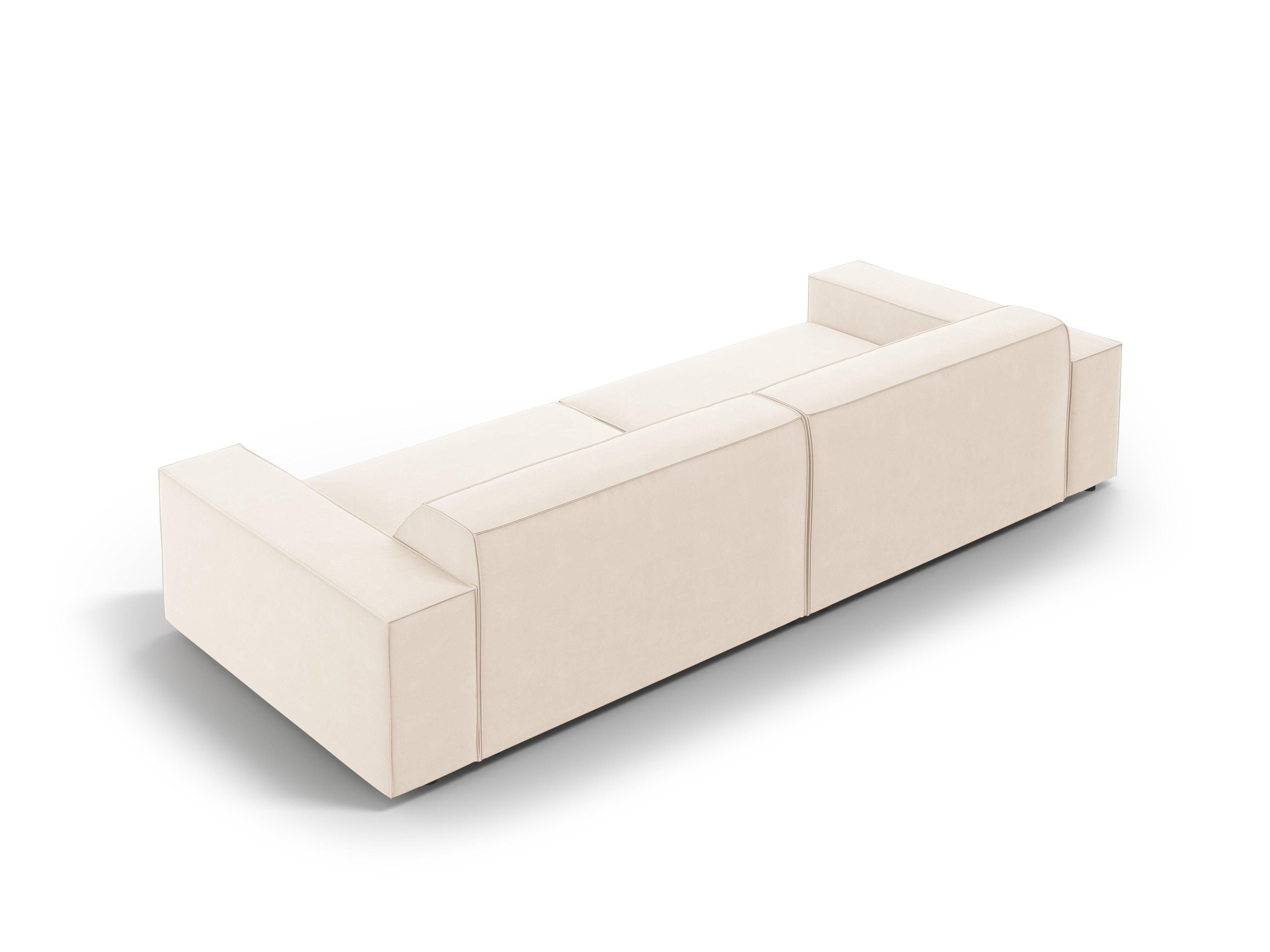 Sofa aksamitna 3-osobowa JODIE jasnobeżowy Micadoni Eye on Design