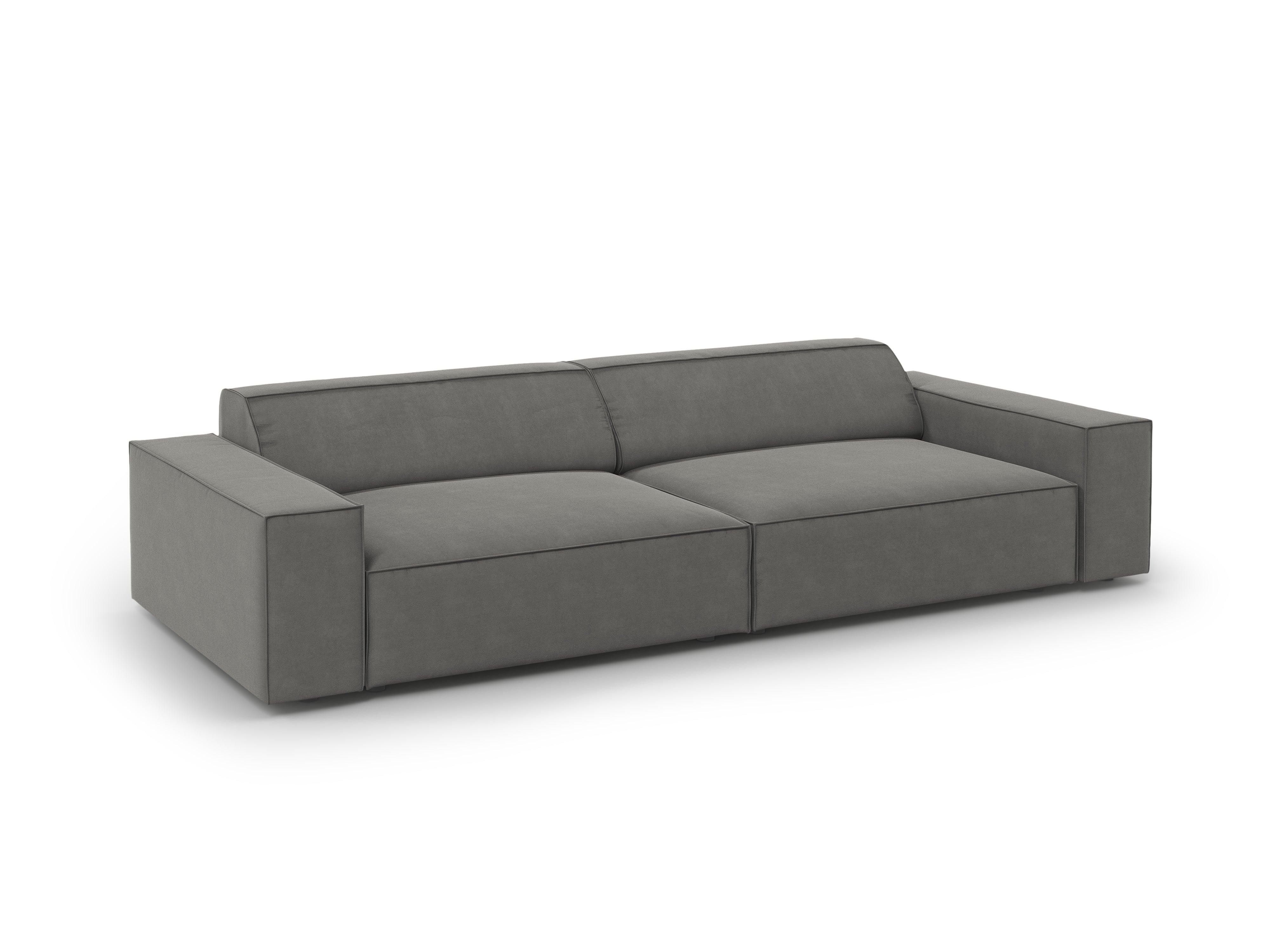 Sofa aksamitna 4-osobowa JODIE jasnoszary Micadoni Eye on Design