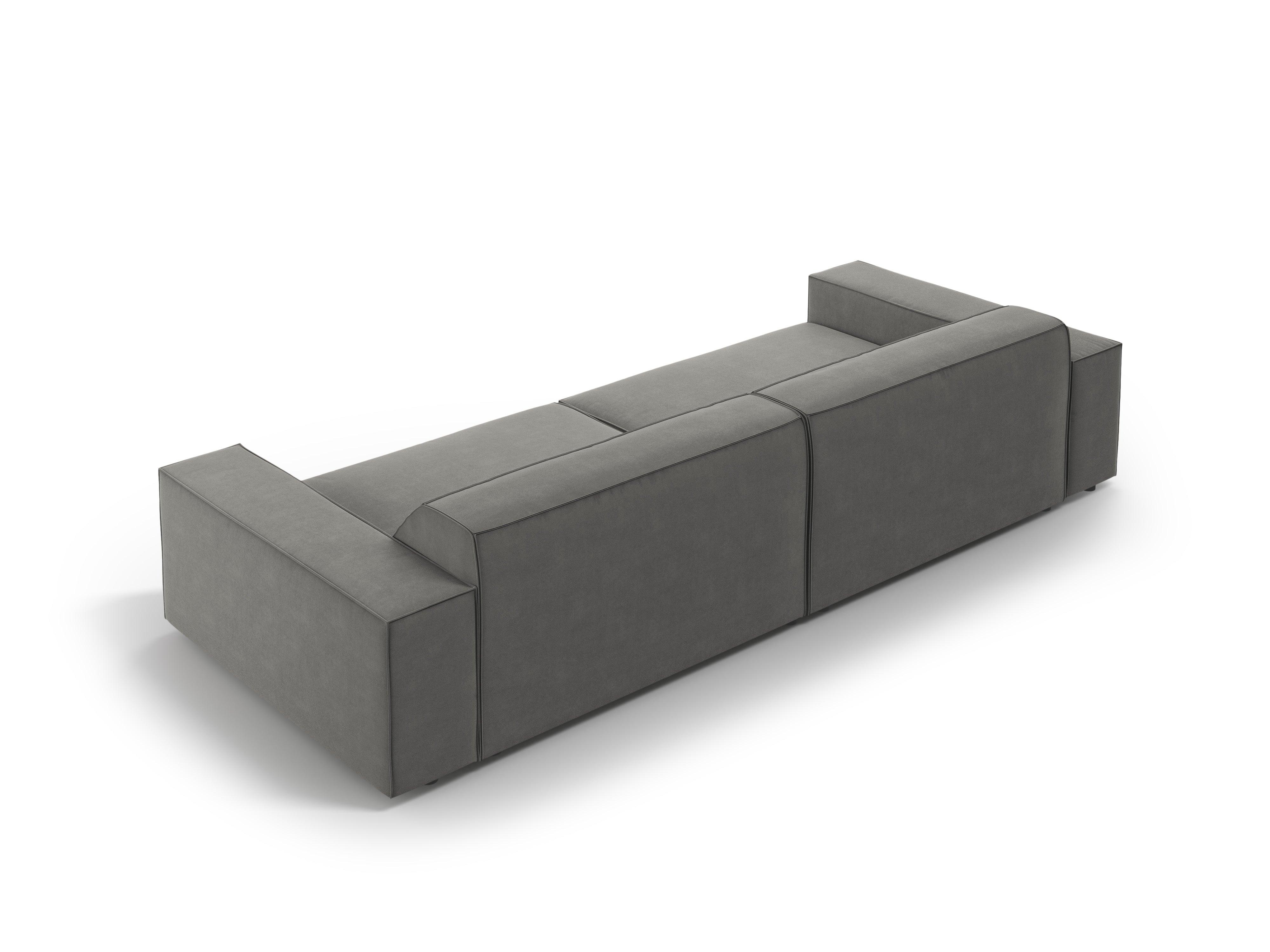 Sofa aksamitna 4-osobowa JODIE jasnoszary Micadoni Eye on Design