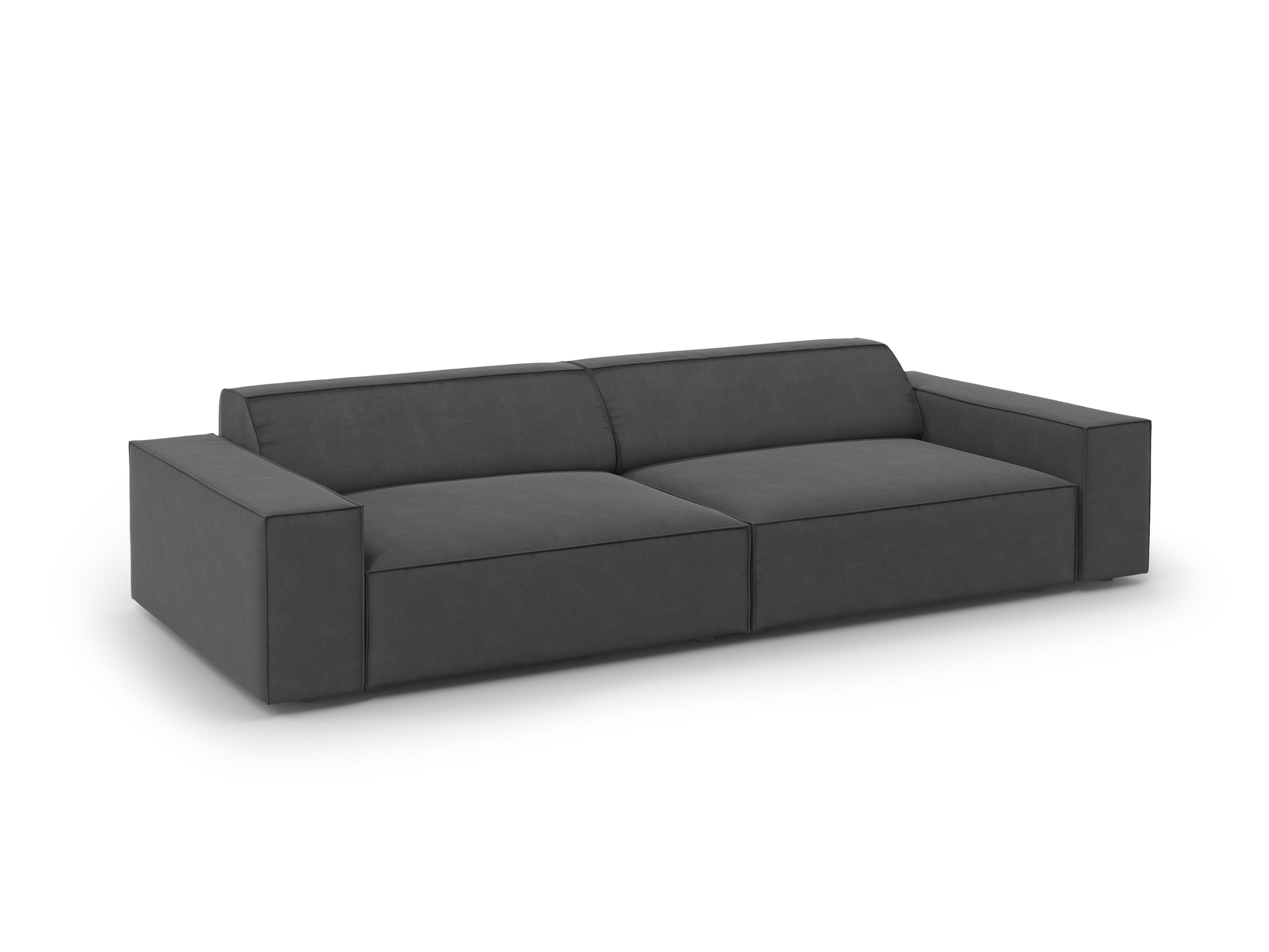 Sofa aksamitna 4-osobowa JODIE ciemnoszary Micadoni Eye on Design