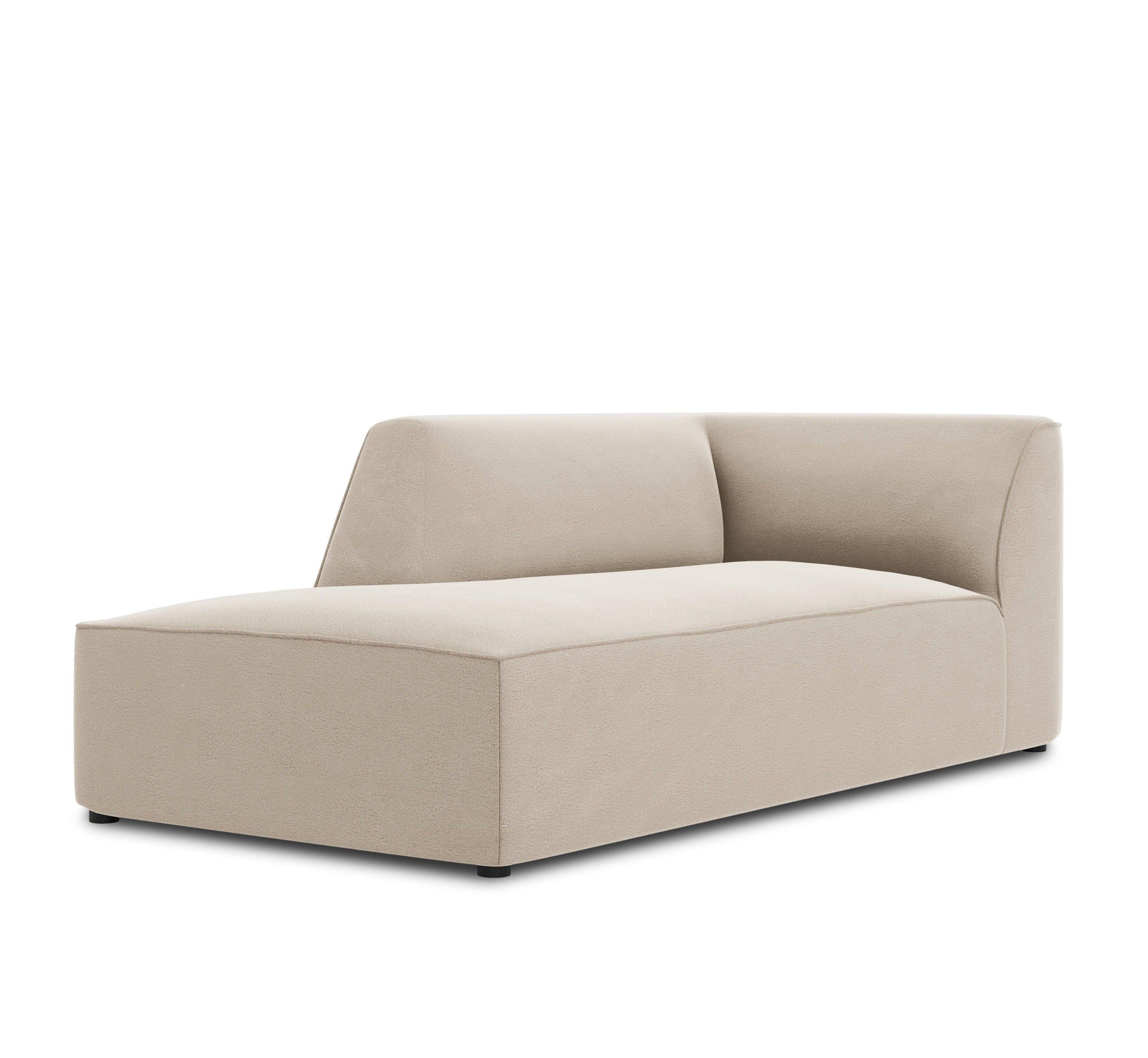 Szezlong aksamitny lewostronny RUBY beżowy Micadoni Eye on Design