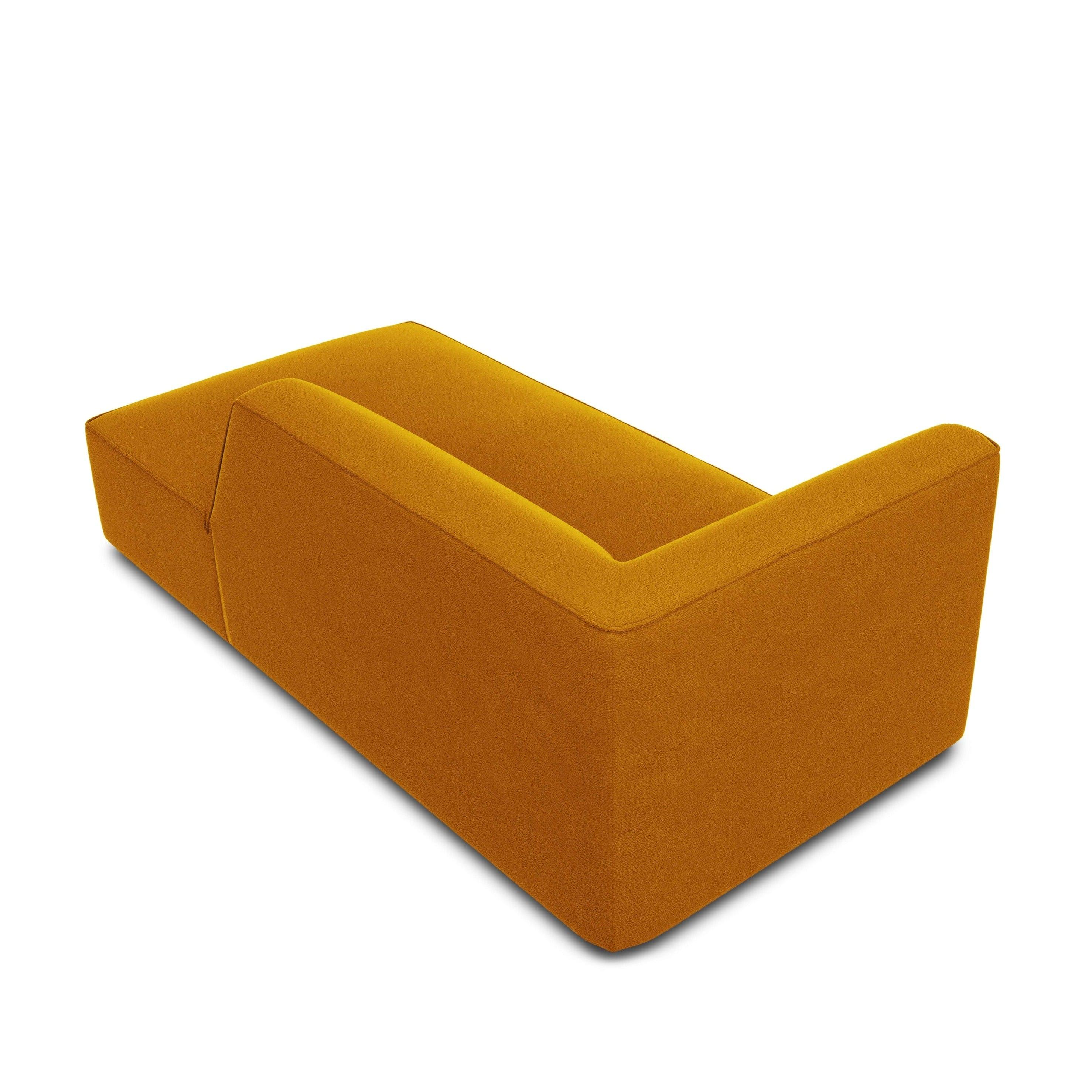 Szezlong aksamitny prawostronny RUBY żółty Micadoni Eye on Design