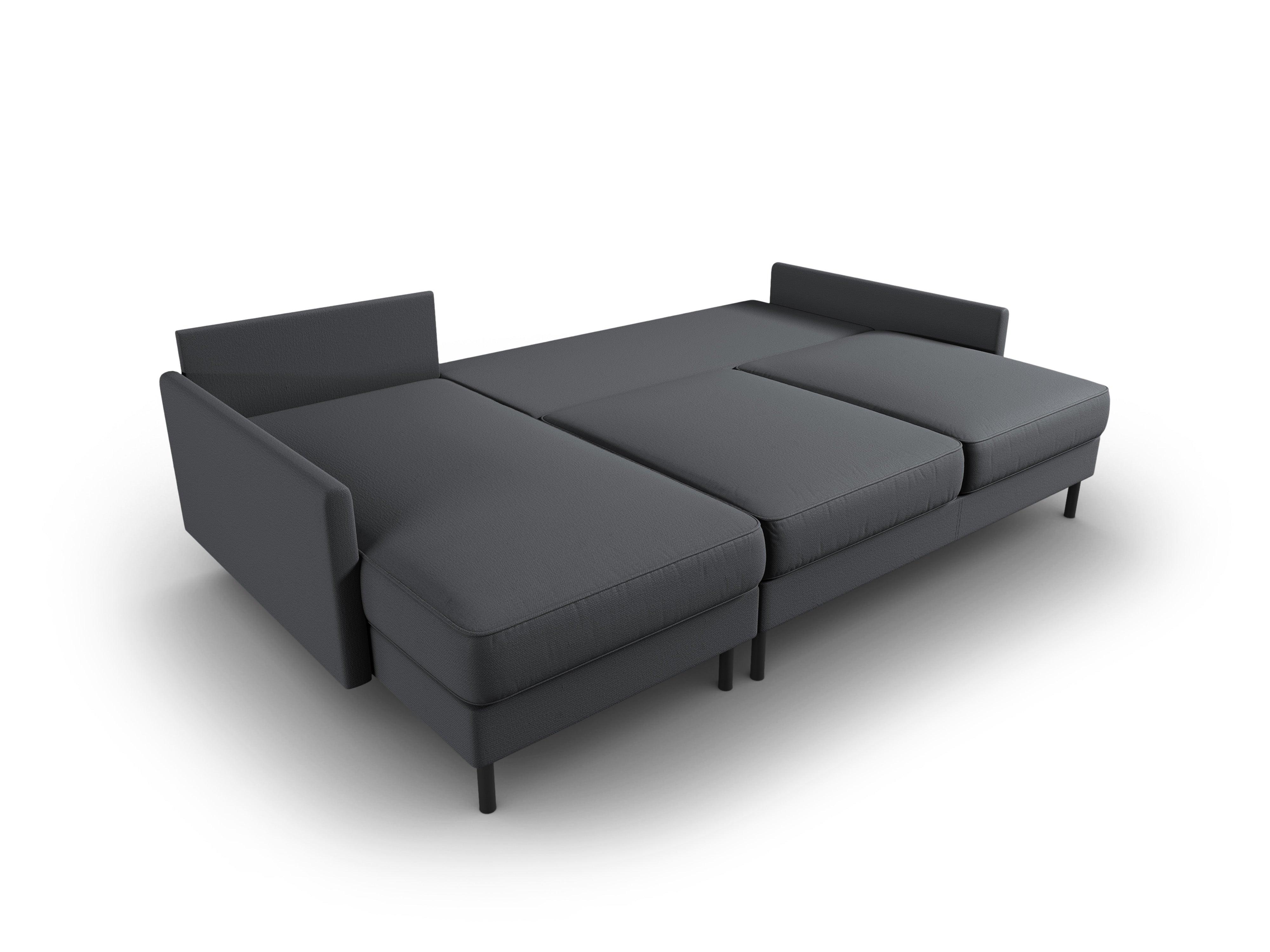 Narożnik lewostronny z funkcją spania SCOTT ciemnoszary Micadoni Eye on Design