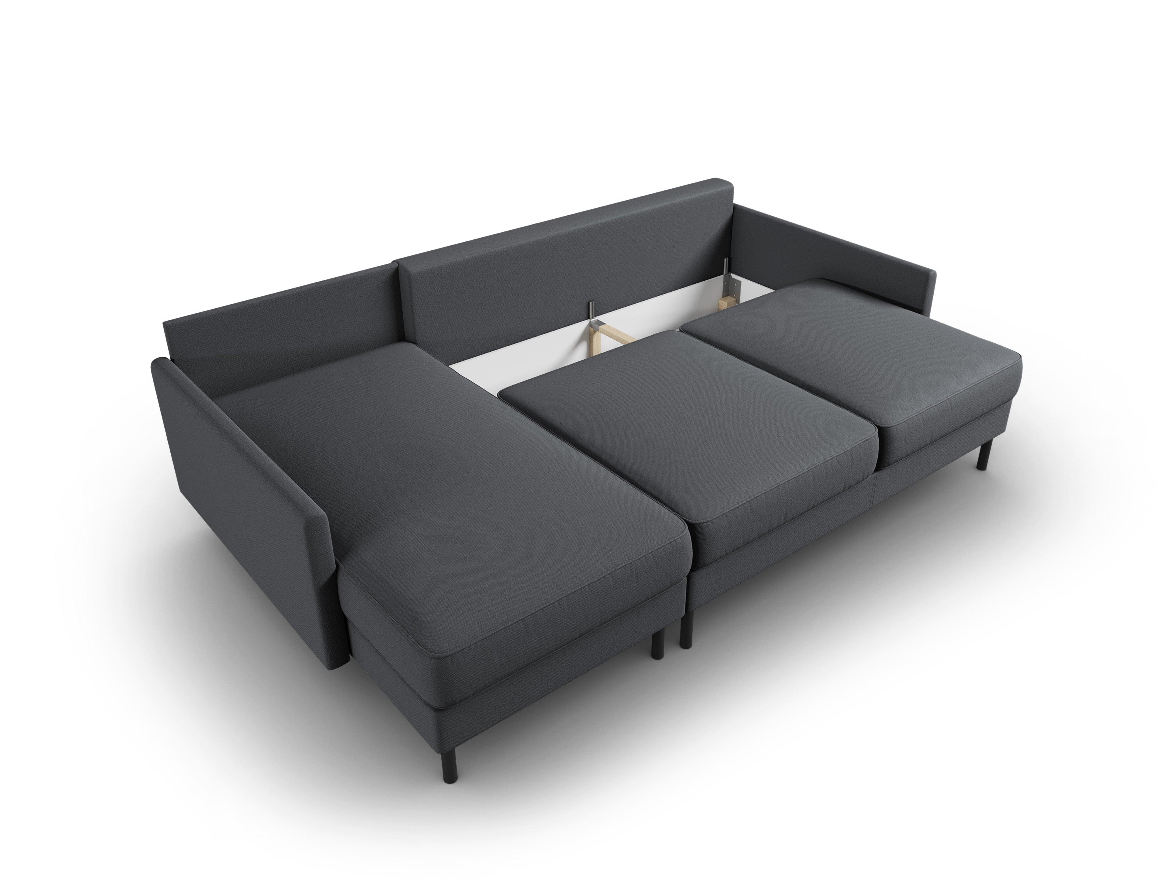 Narożnik lewostronny z funkcją spania SCOTT ciemnoszary Micadoni Eye on Design