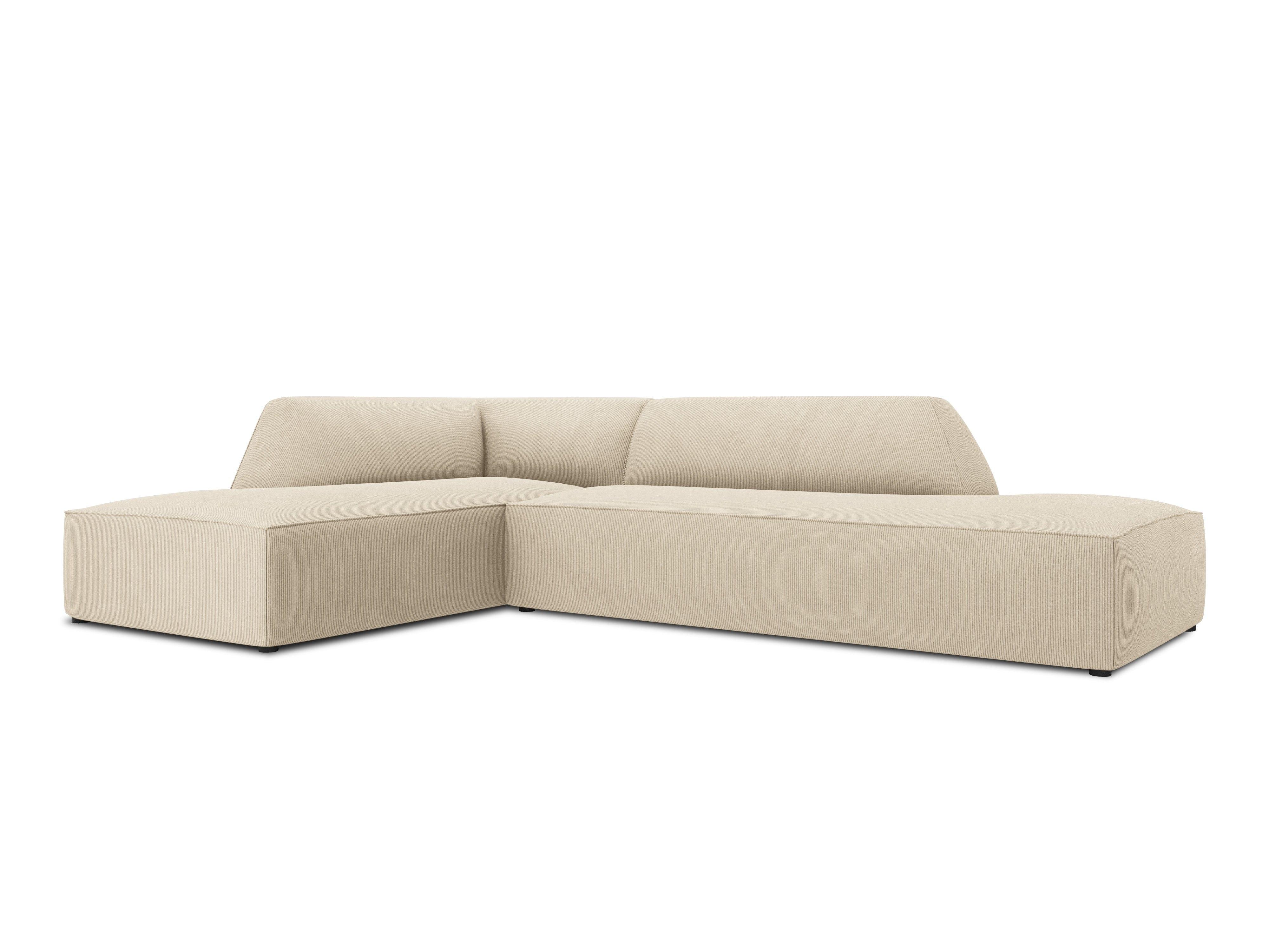 Sofa narożna sztruksowa lewostronna RUBY beżowy Micadoni Eye on Design