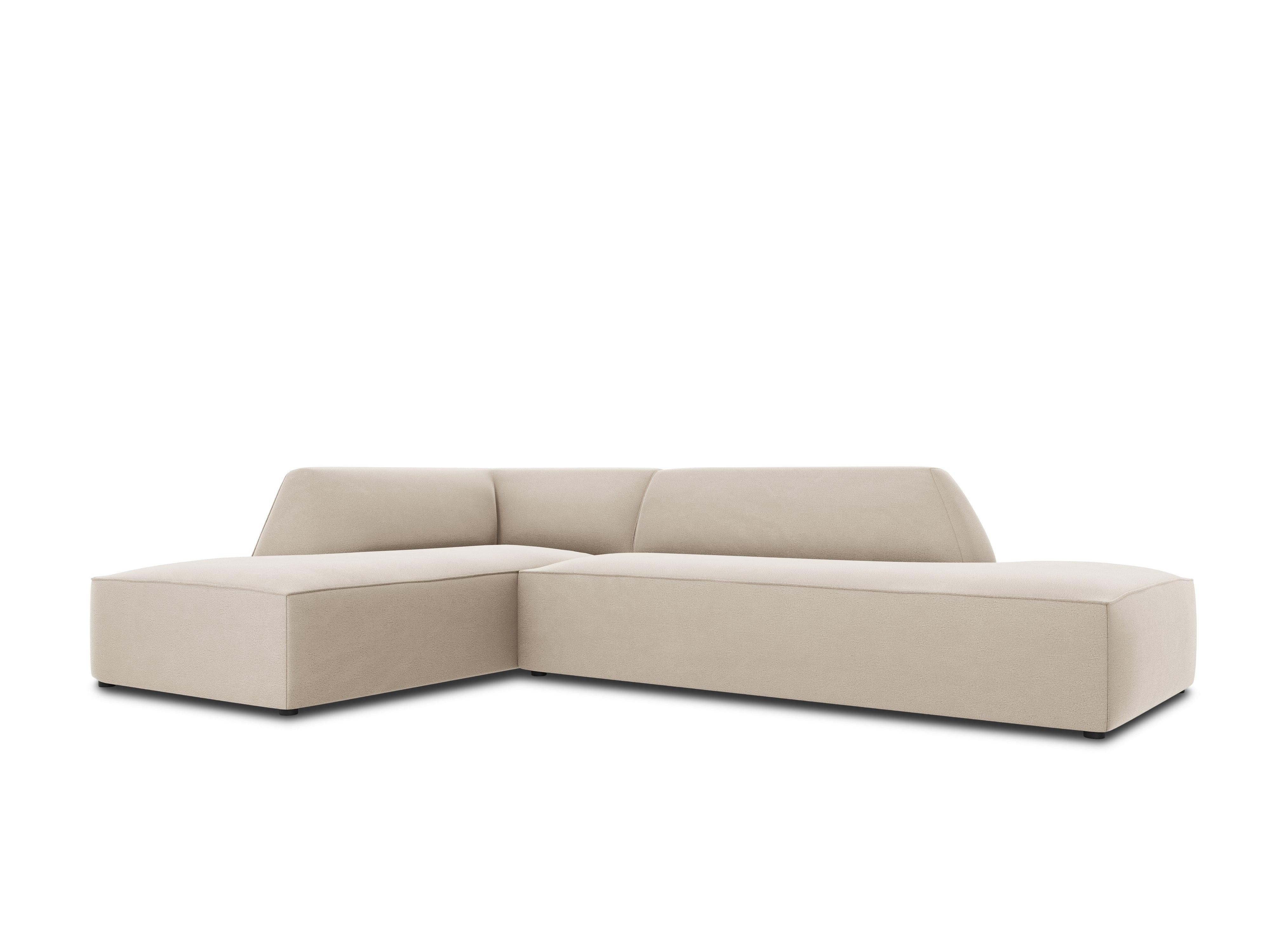 Sofa narożna aksamitna lewostronna RUBY beżowy Micadoni Eye on Design