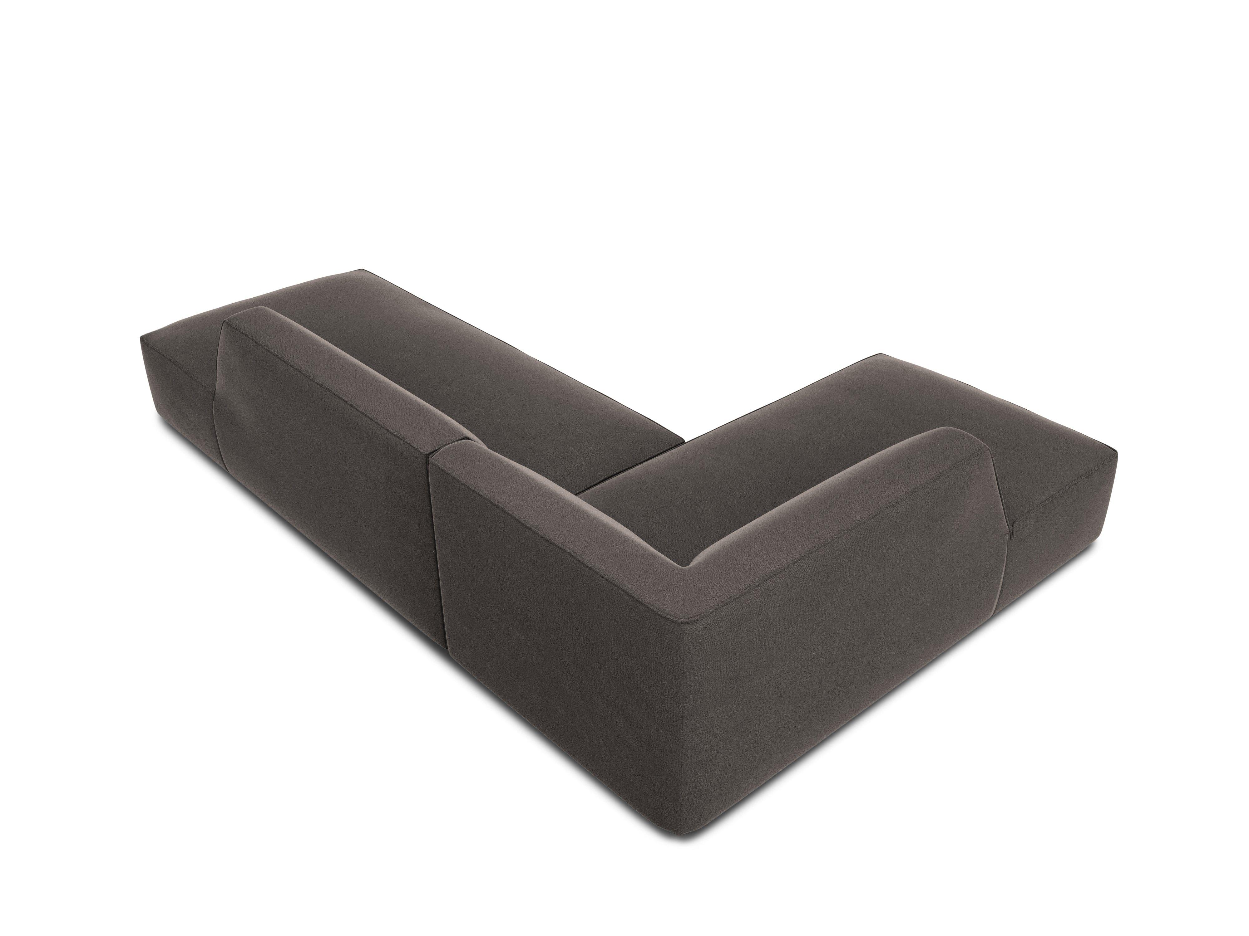 Sofa narożna aksamitna lewostronna RUBY ciemnoszary Micadoni Eye on Design