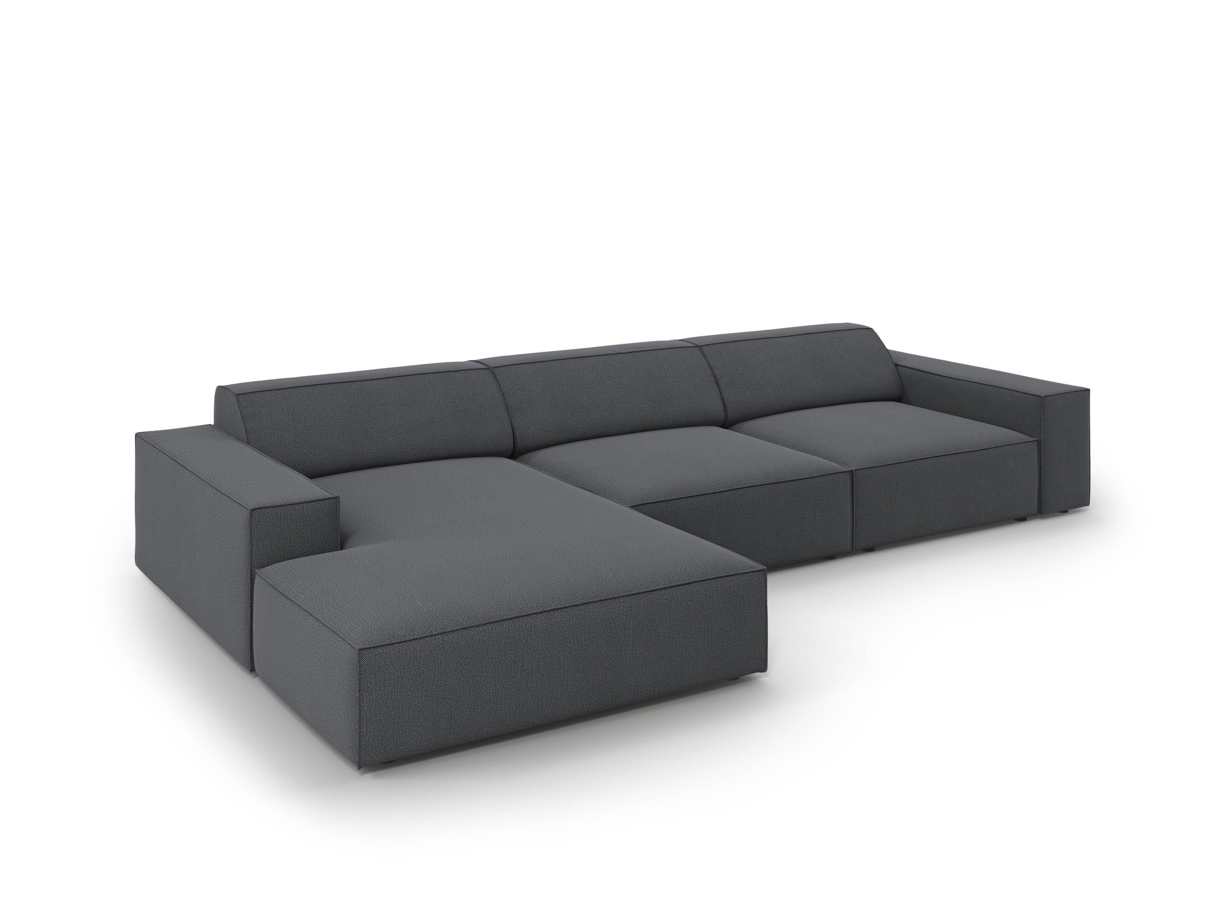 Narożnik lewostronny 4-osobowy JODIE ciemnoszary Micadoni Eye on Design