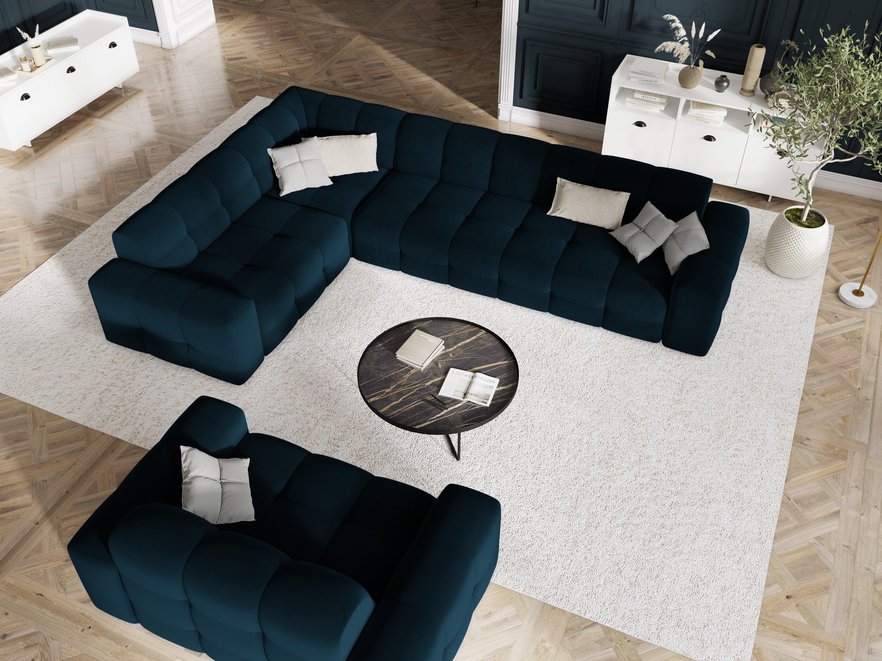 Narożnik lewostronny 6-osobowy KENDAL granatowy Micadoni Eye on Design