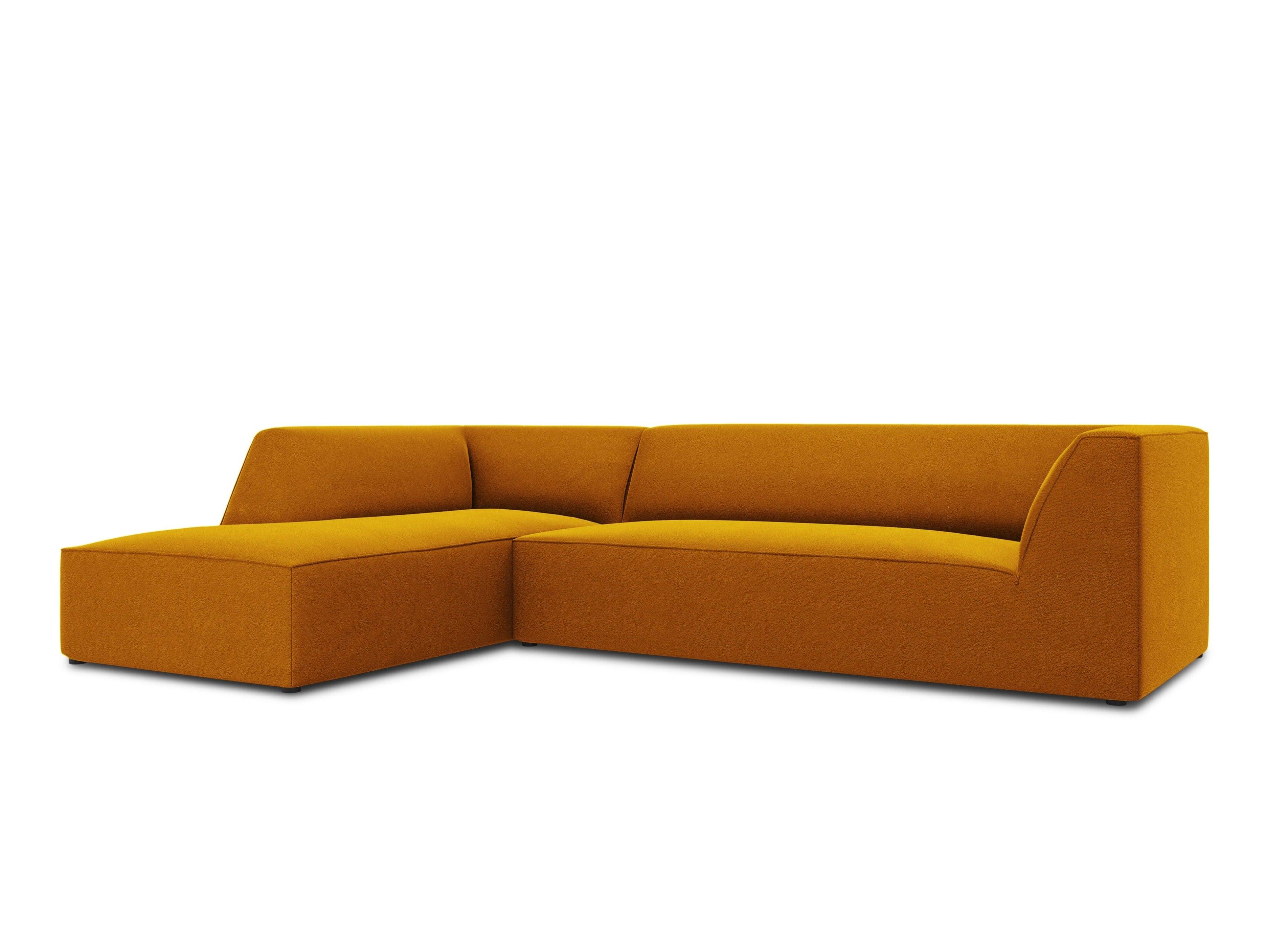 Narożnik aksamitny 4-osobowy lewostronny RUBY żółty Micadoni Eye on Design