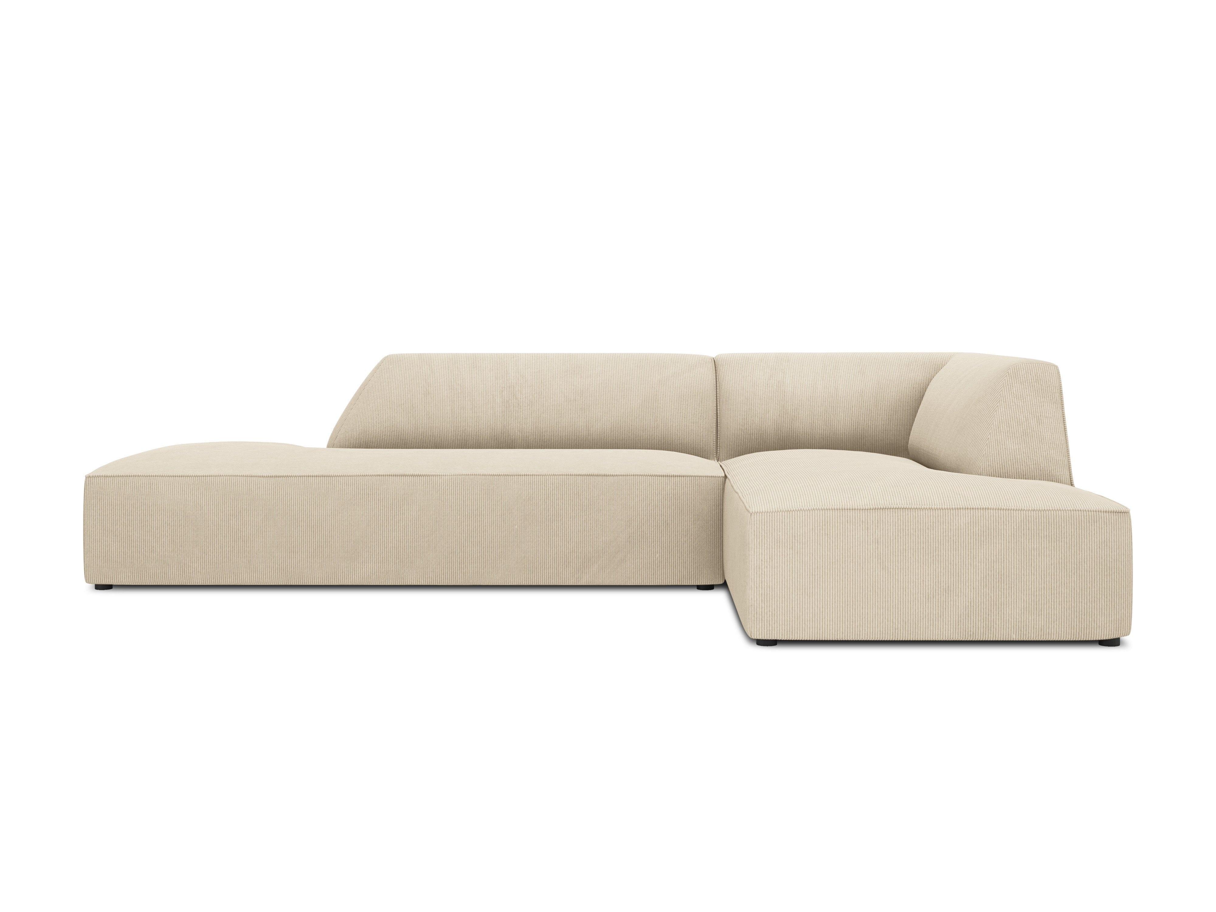 Sofa narożna sztruksowa prawostronny RUBY beżowy Micadoni Eye on Design