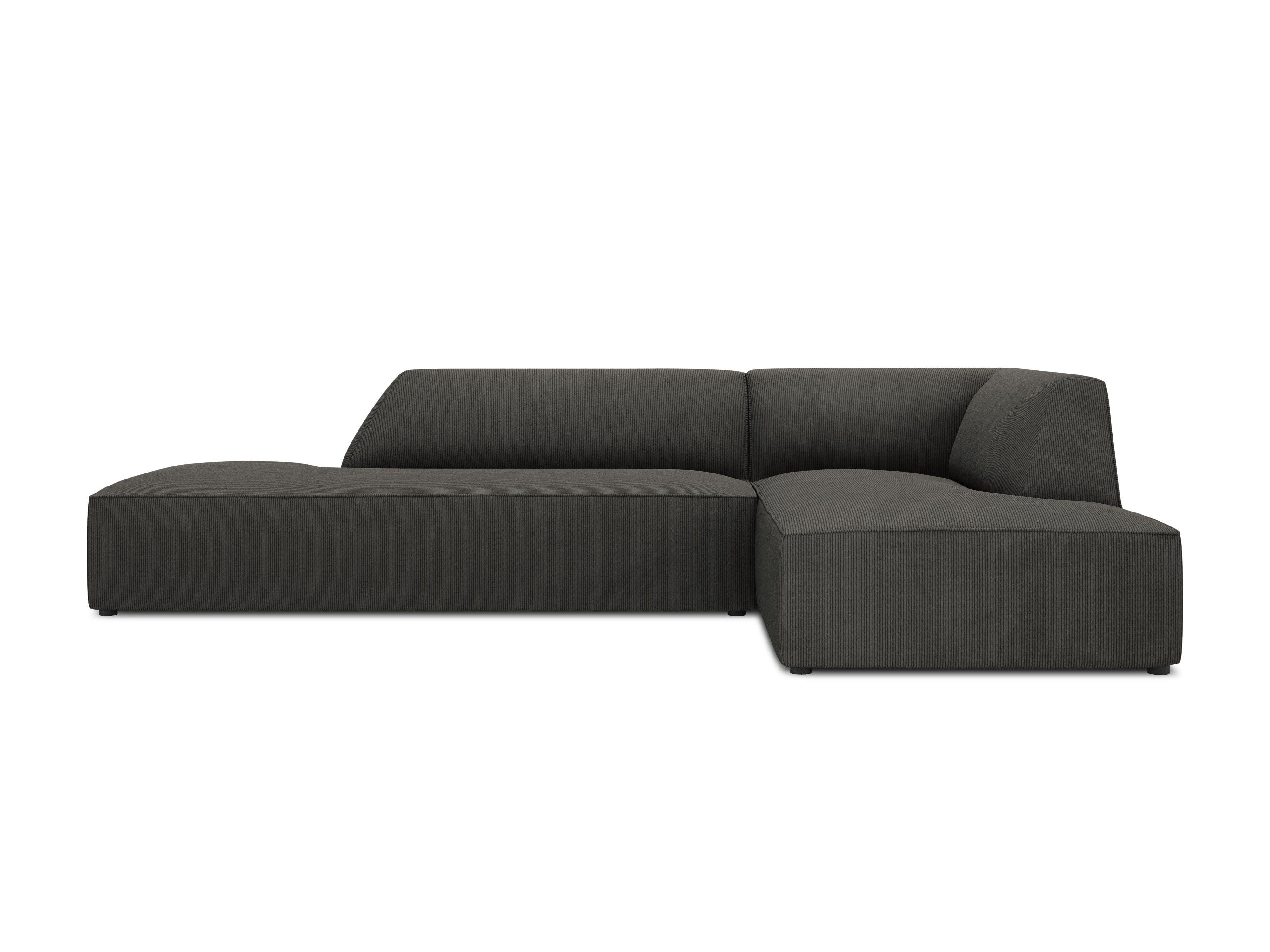 Sofa narożna sztruksowa prawostronny RUBY ciemnoszary Micadoni Eye on Design