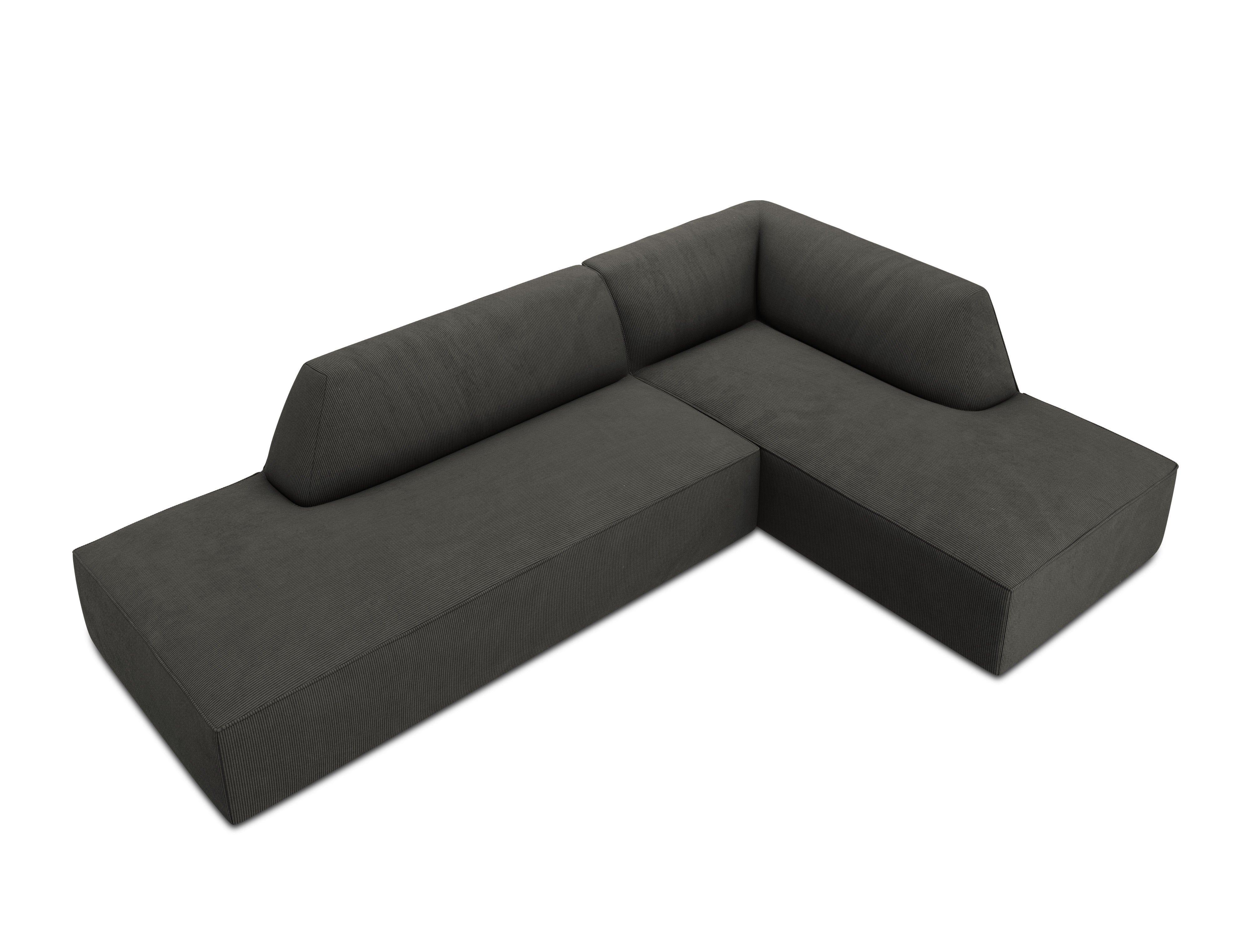 Sofa narożna sztruksowa prawostronny RUBY ciemnoszary Micadoni Eye on Design