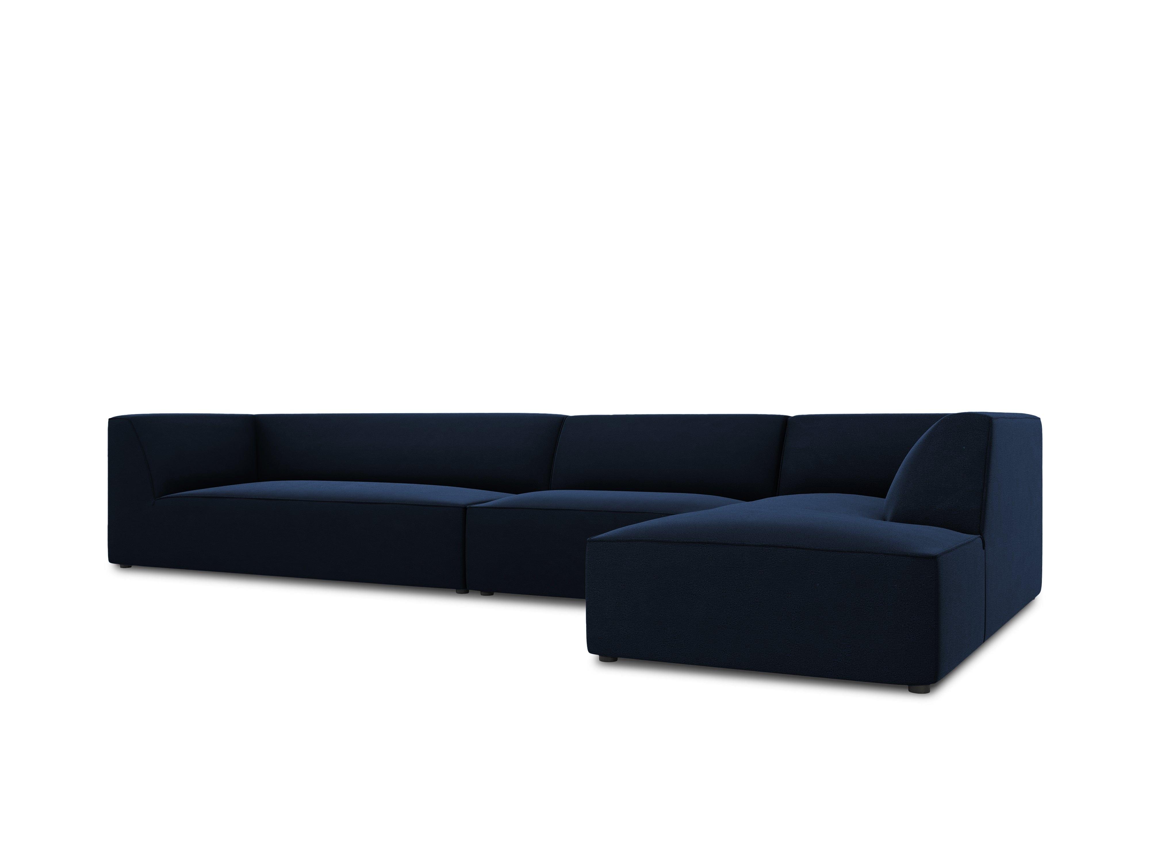 Narożnik aksamitny 5-osobowy prawostronny RUBY granat królewski Micadoni Eye on Design