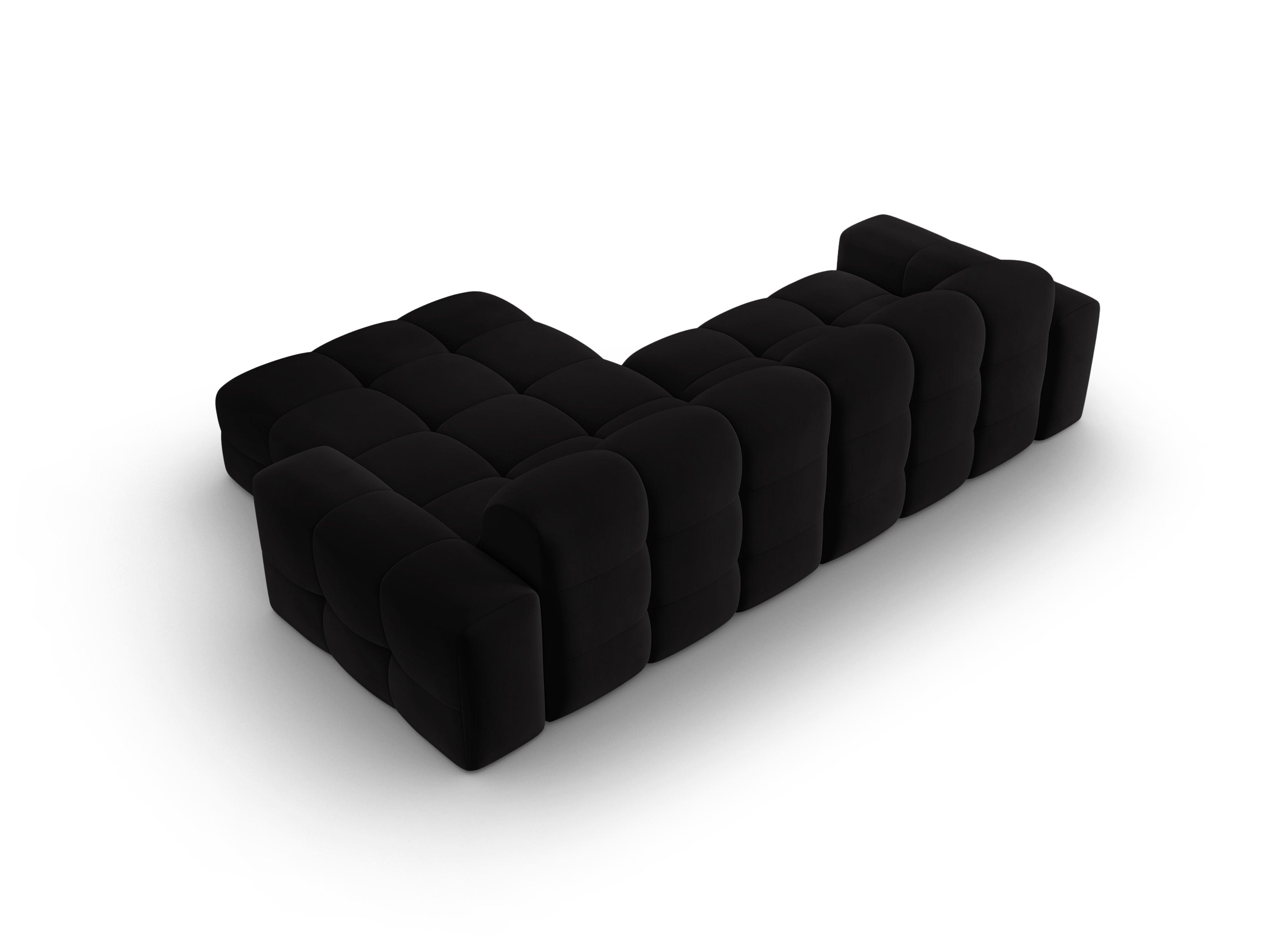 Narożnik prawostronny 4-osobowy KENDAL czarny Micadoni Eye on Design