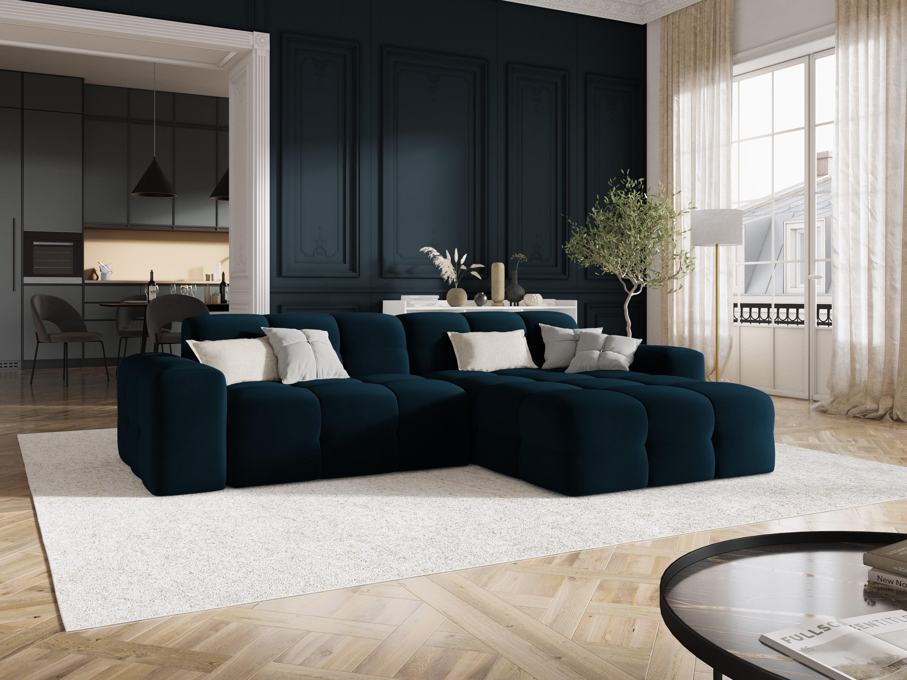 Narożnik prawostronny 4-osobowy KENDAL granatowy Micadoni Eye on Design