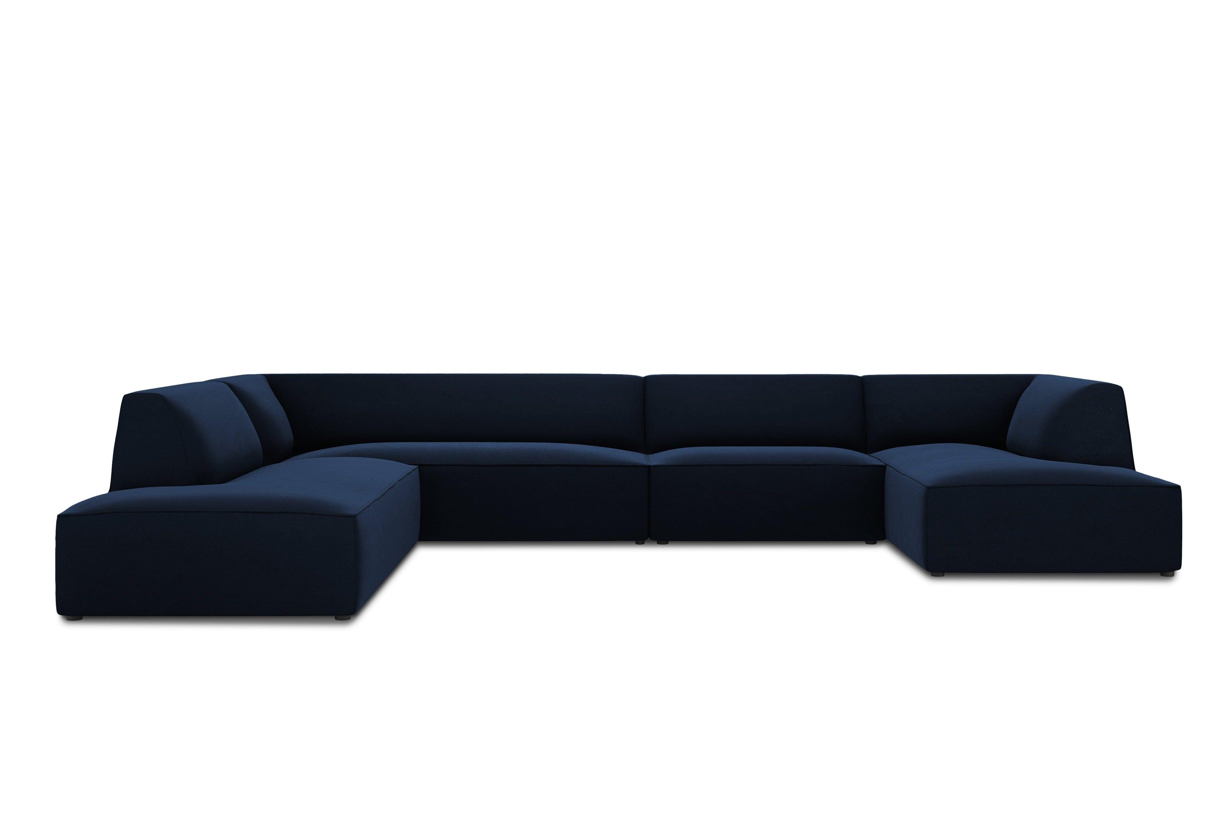 Narożnik w kształcie U aksamitny lewostronny RUBY królewski granat Micadoni Eye on Design