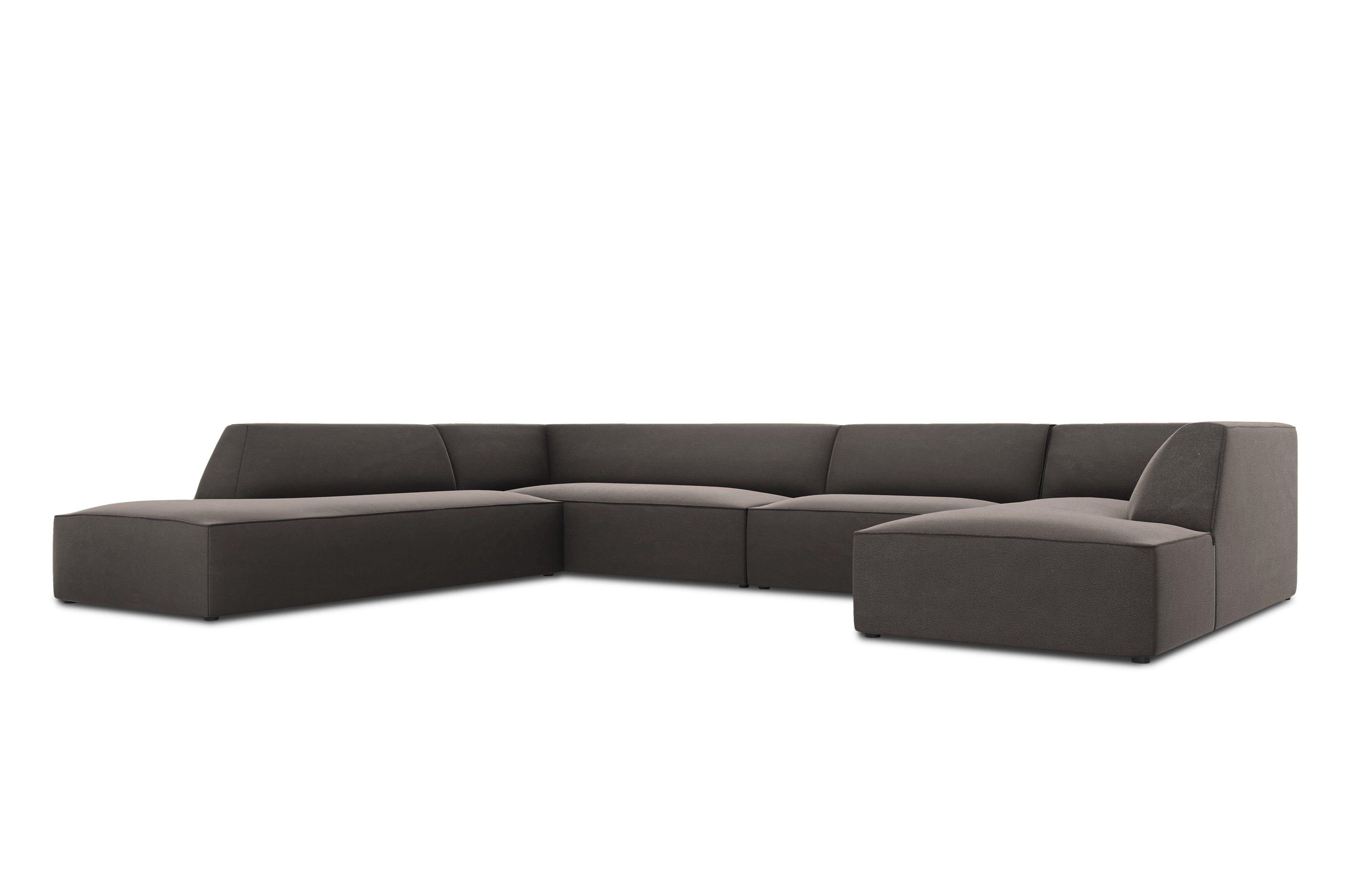 Narożnik w kształcie U aksamitny lewostronny RUBY ciemnoszary Micadoni Eye on Design