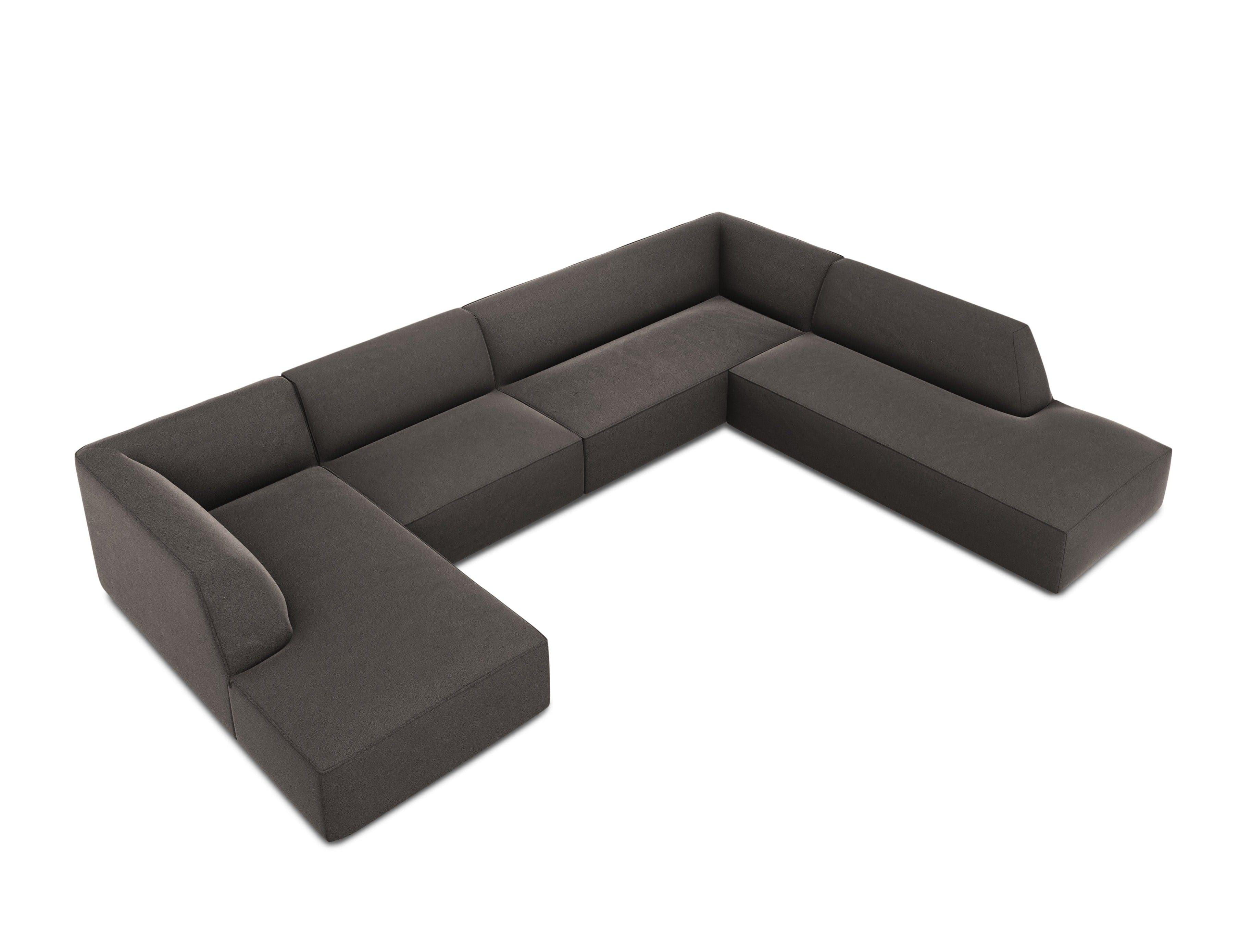 Narożnik w kształcie U aksamitny prawostronny RUBY ciemnoszary Micadoni Eye on Design