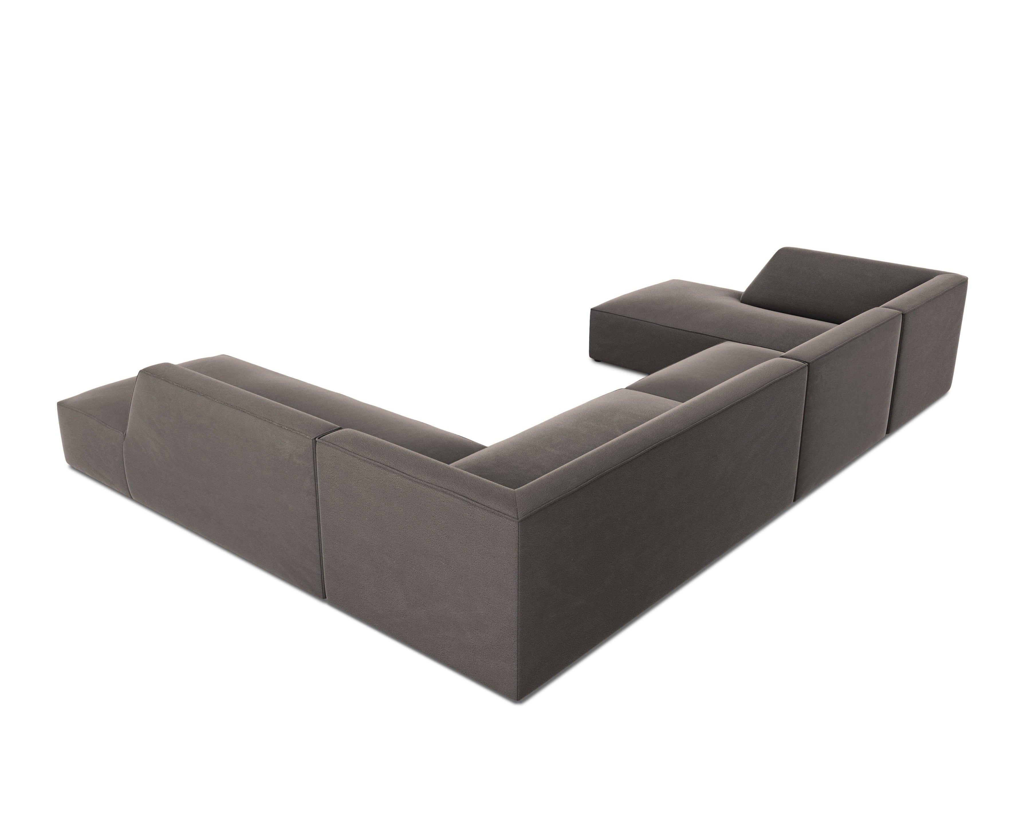 Narożnik w kształcie U aksamitny prawostronny RUBY ciemnoszary Micadoni Eye on Design