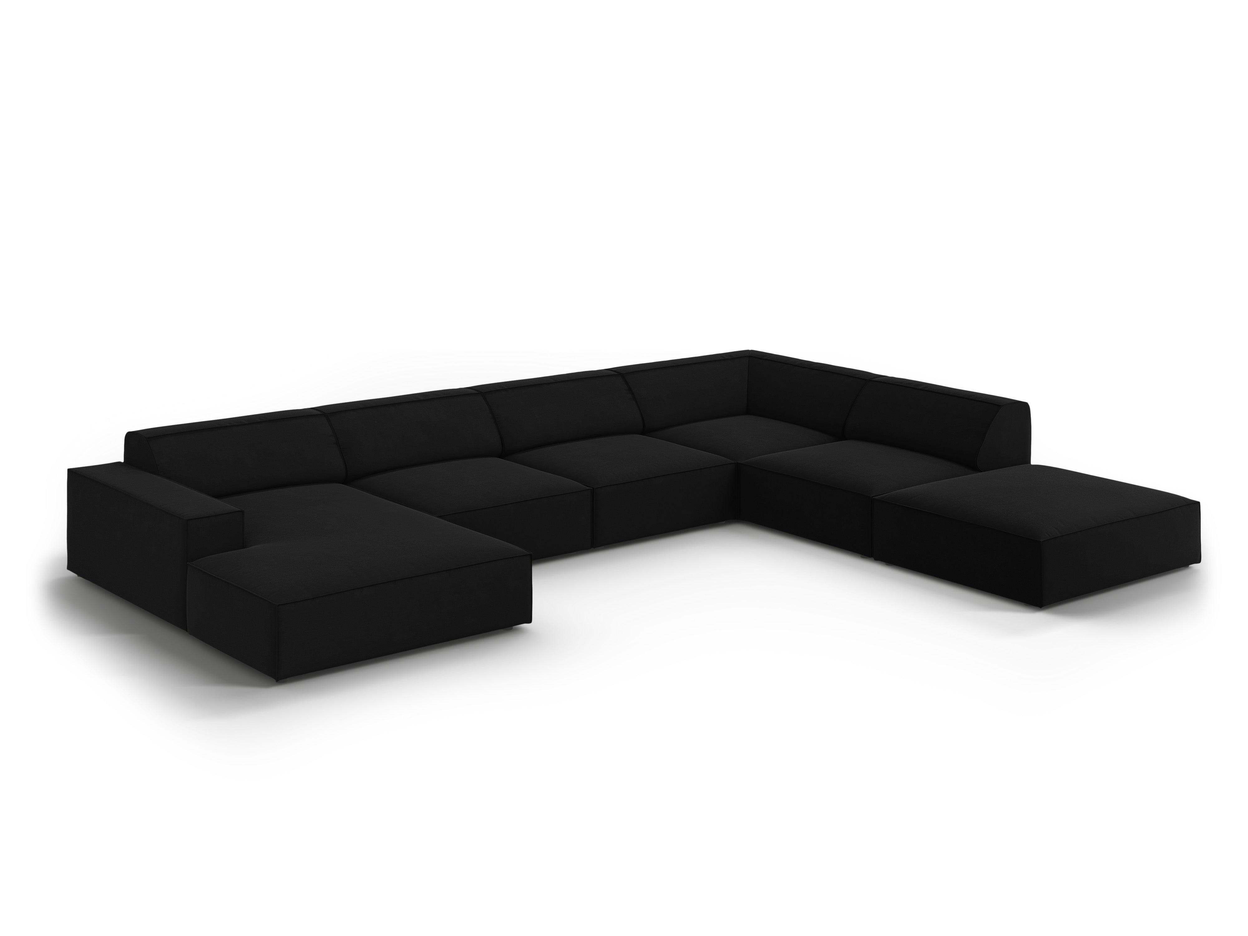 Sofa panoramiczna aksamitna prawostronna JODIE czarny Micadoni Eye on Design