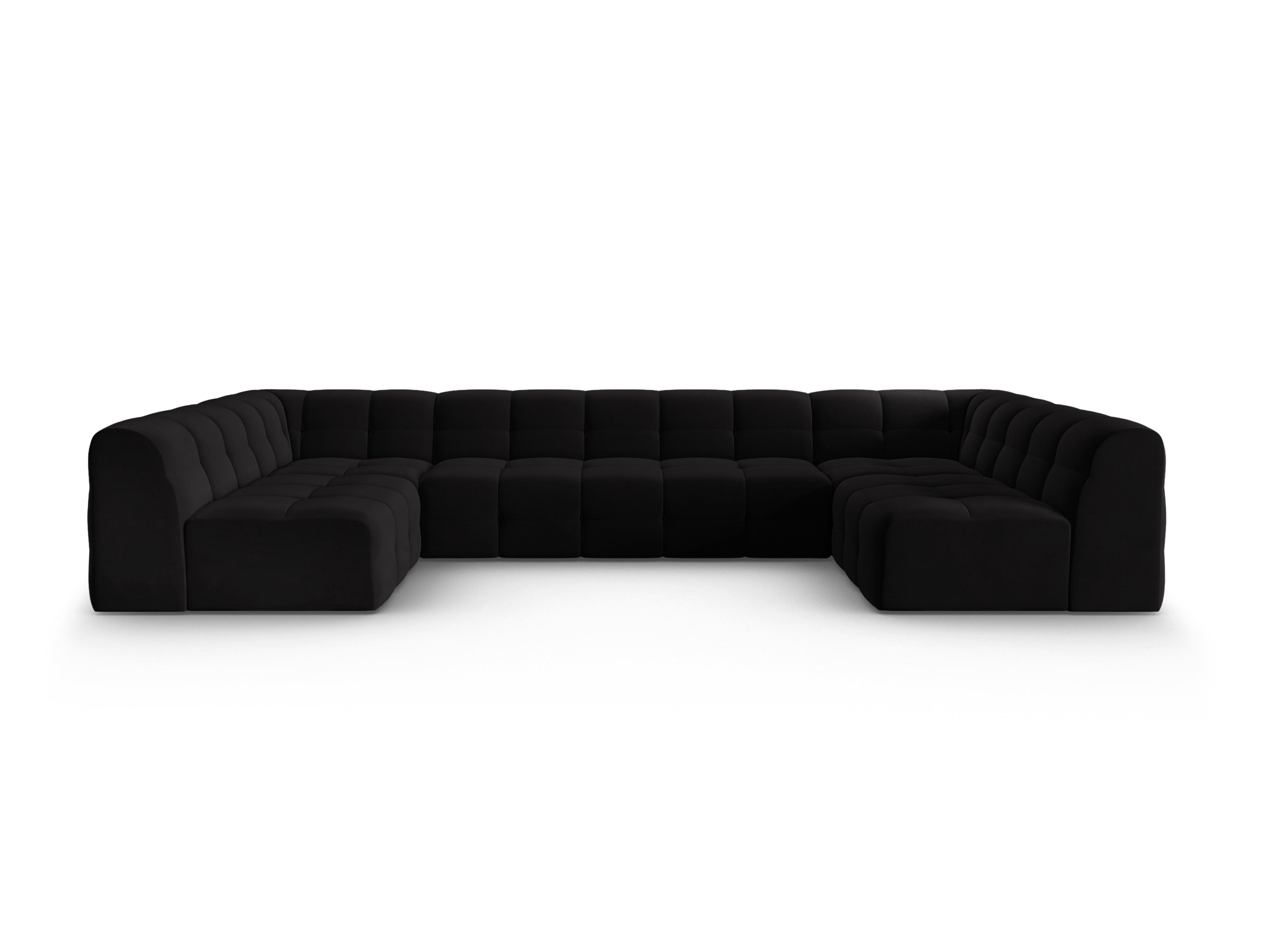 Narożnik aksamitny w kształcie U KENDAL czarny Micadoni Eye on Design