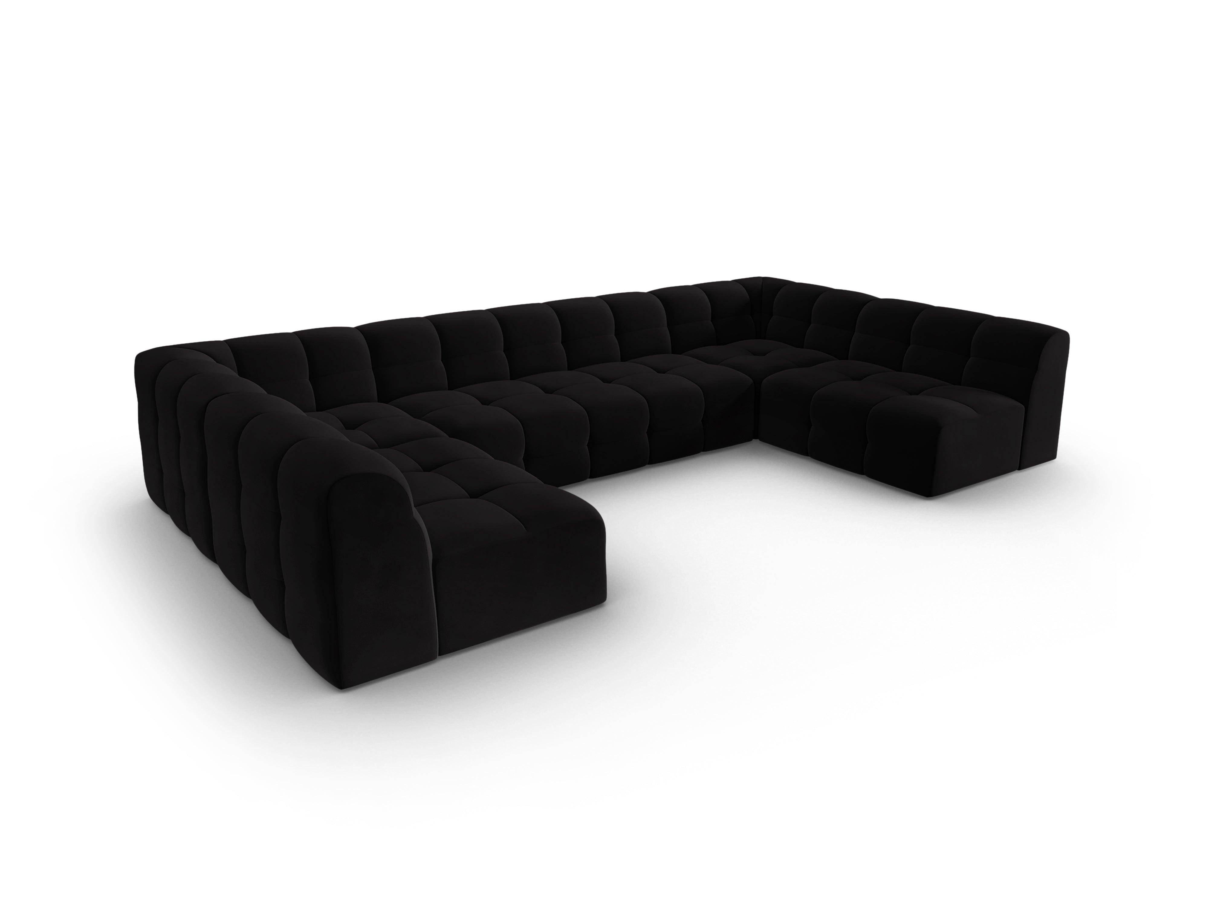 Narożnik aksamitny w kształcie U KENDAL czarny Micadoni Eye on Design