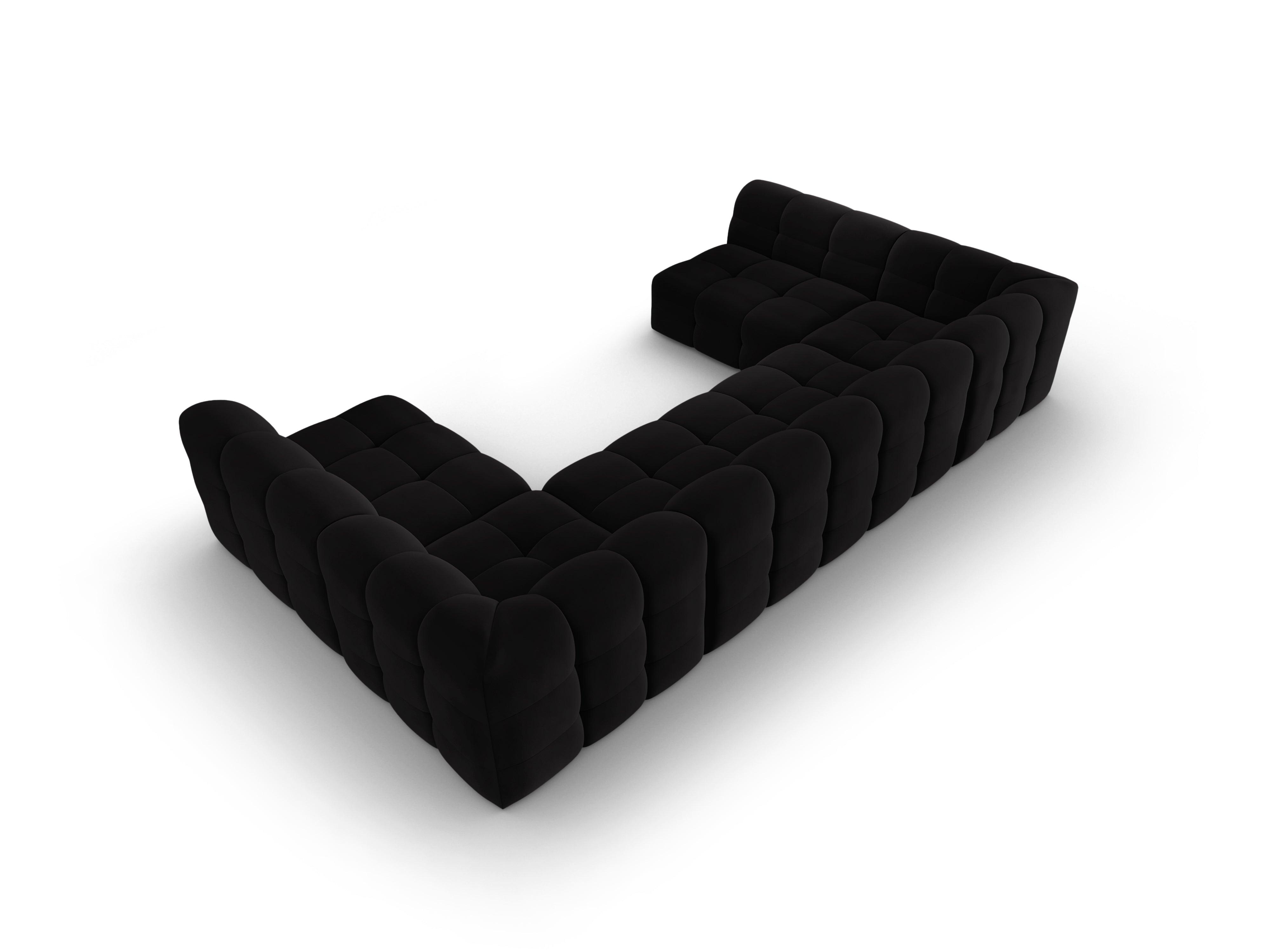 Narożnik aksamitny w kształcie U KENDAL czarny Micadoni Eye on Design